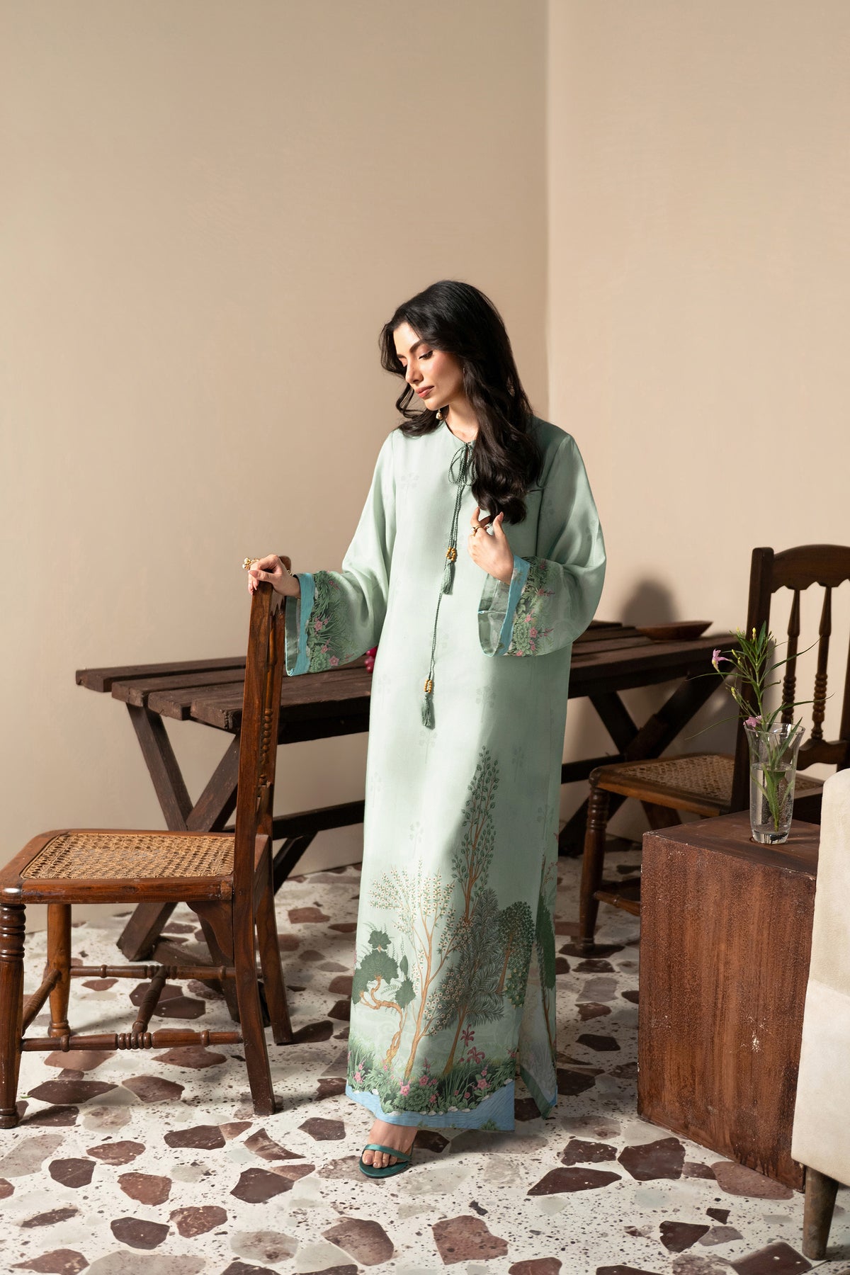 Eden Garden Silk Kaftan