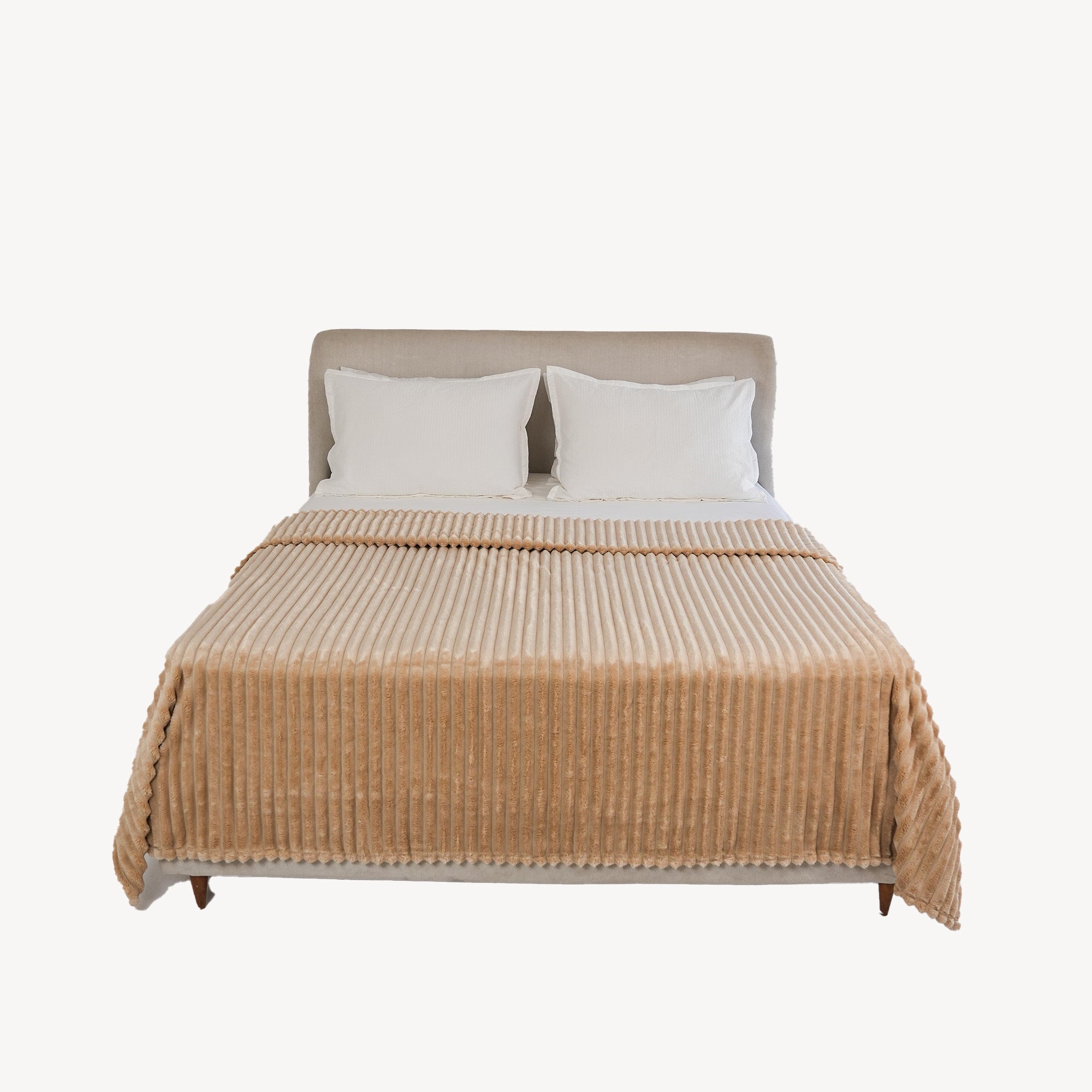 Striped Microfiber Plush Blankets