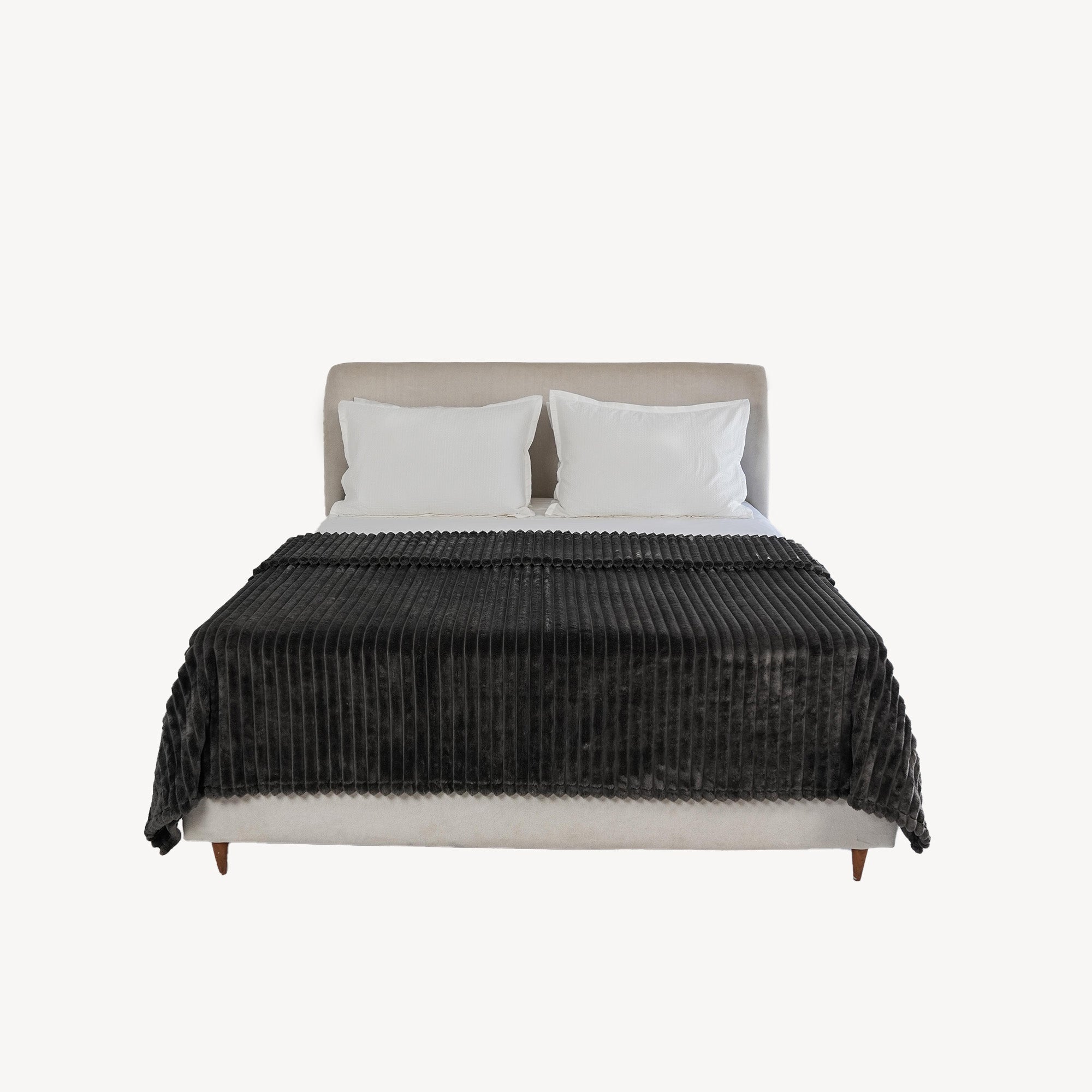 Striped Microfiber Plush Blankets