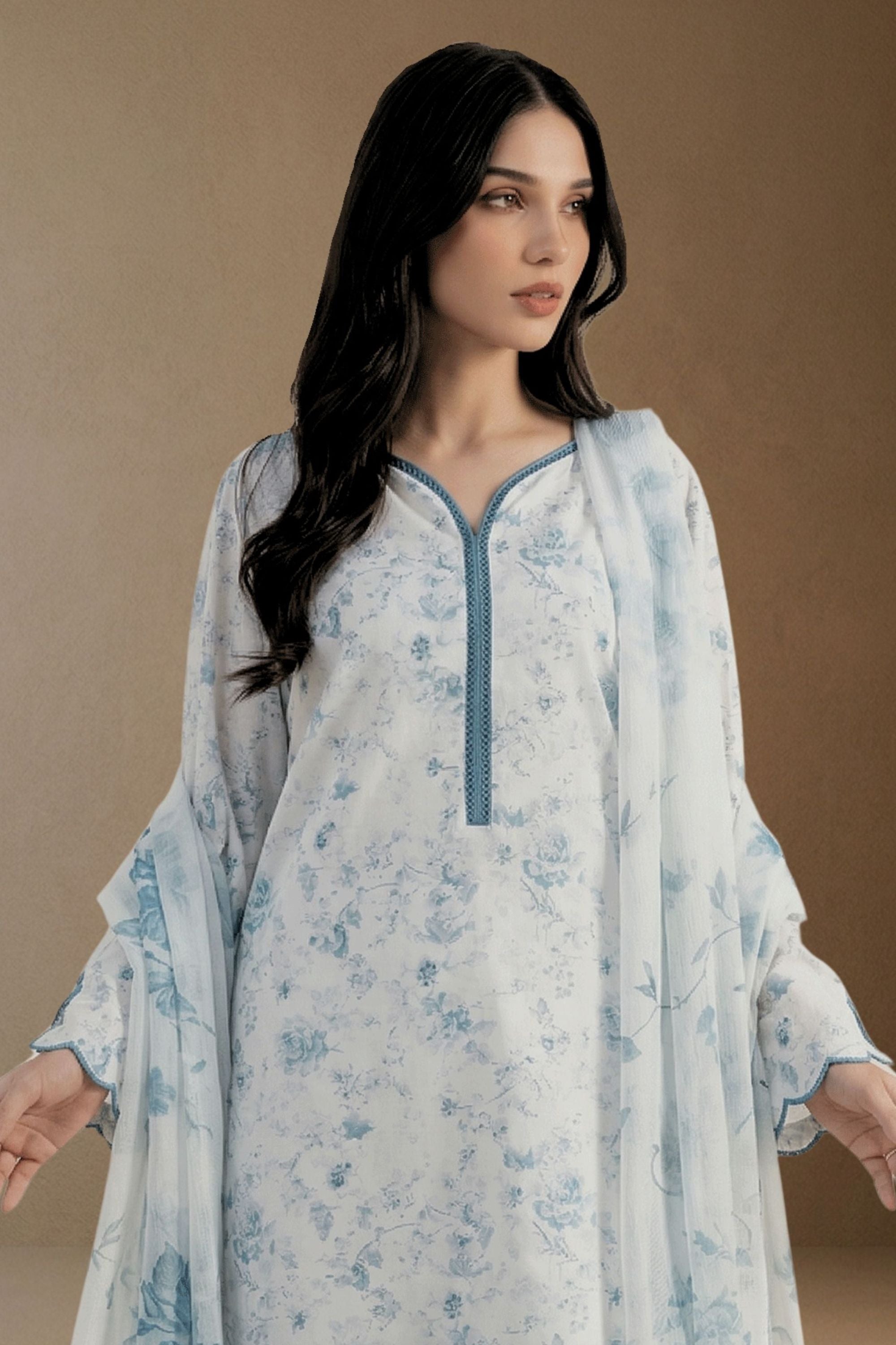 Soft Ciel - Printed Lawn Suit