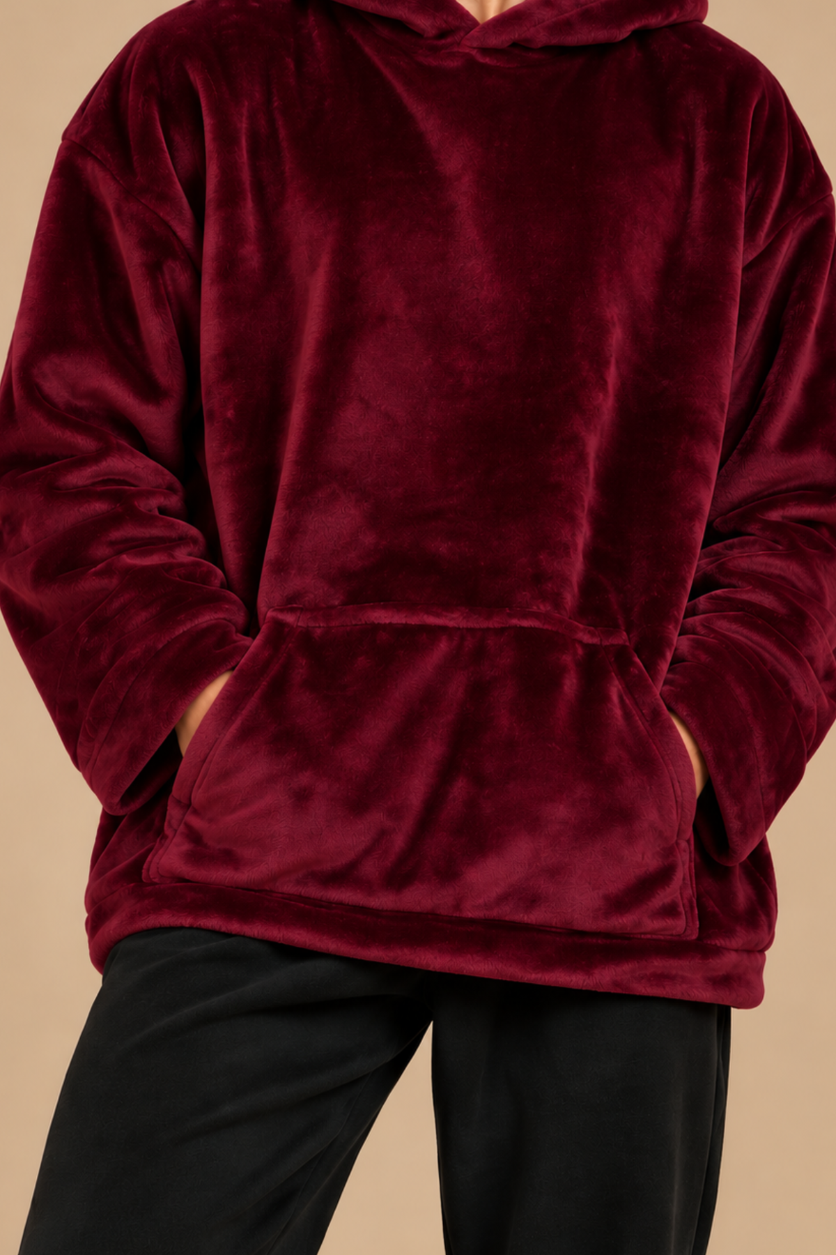 Maroon Wearable Plush Blanket