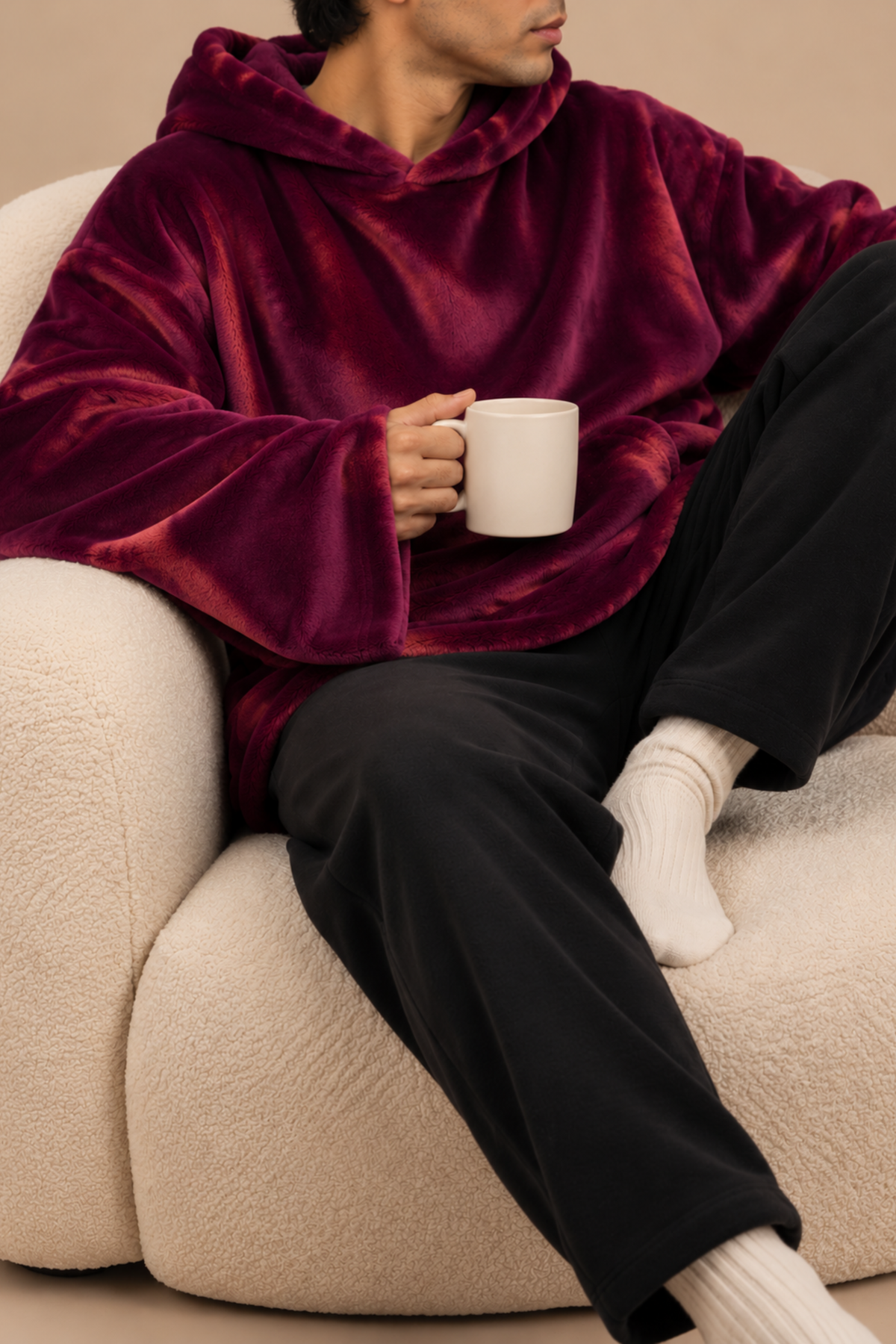 Burgundy Wearable Plush Blanket