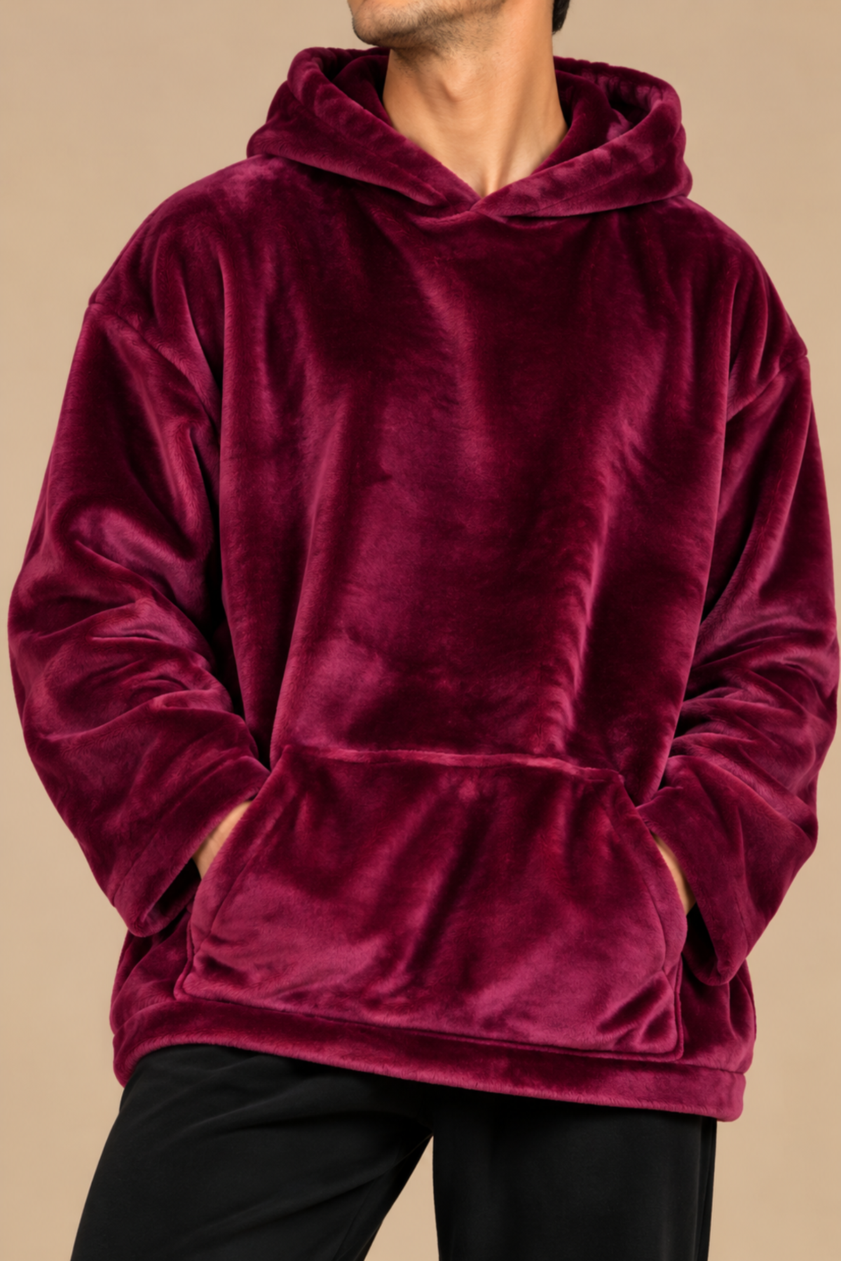 Burgundy Wearable Plush Blanket