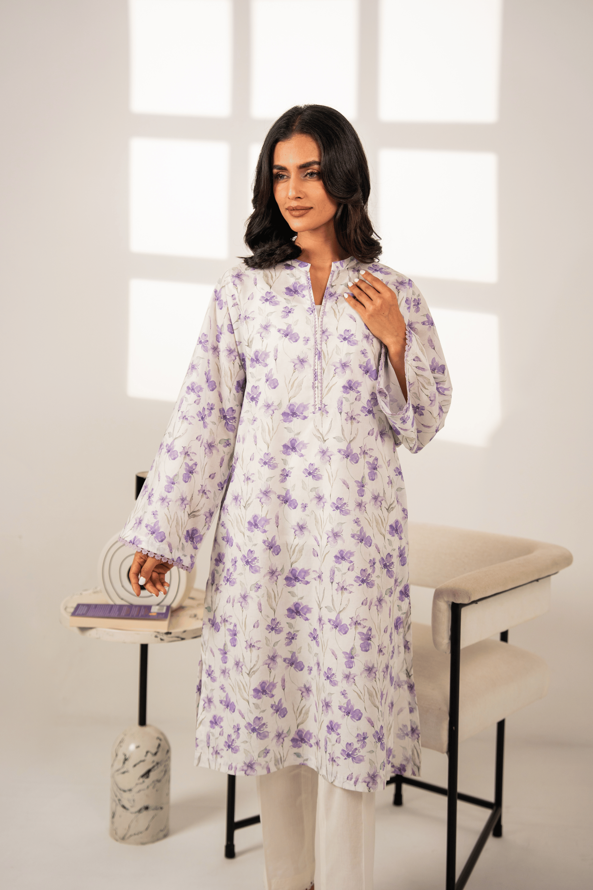 Floral Ink Kurta