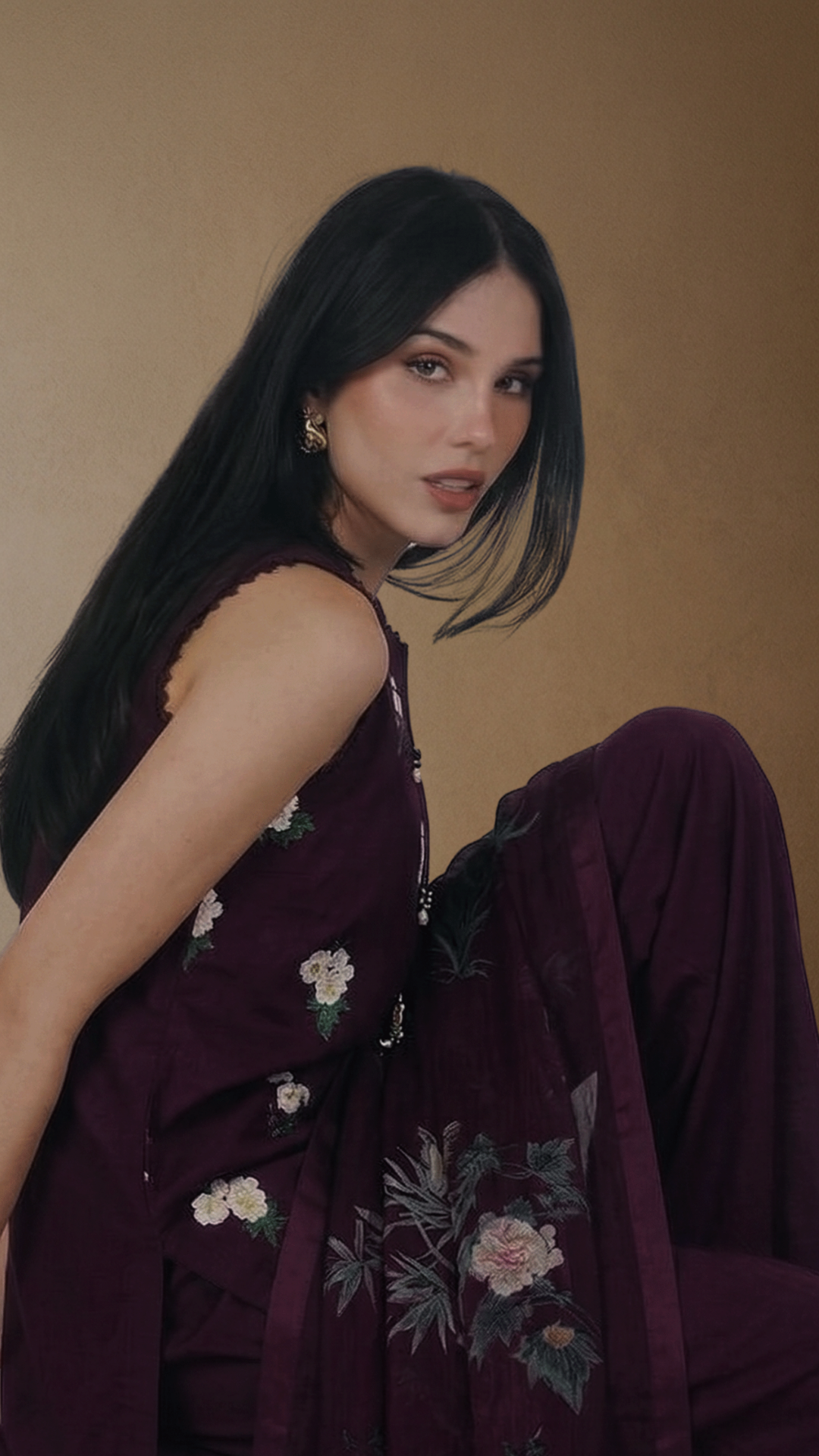 Prune - Printed Lawn Suit