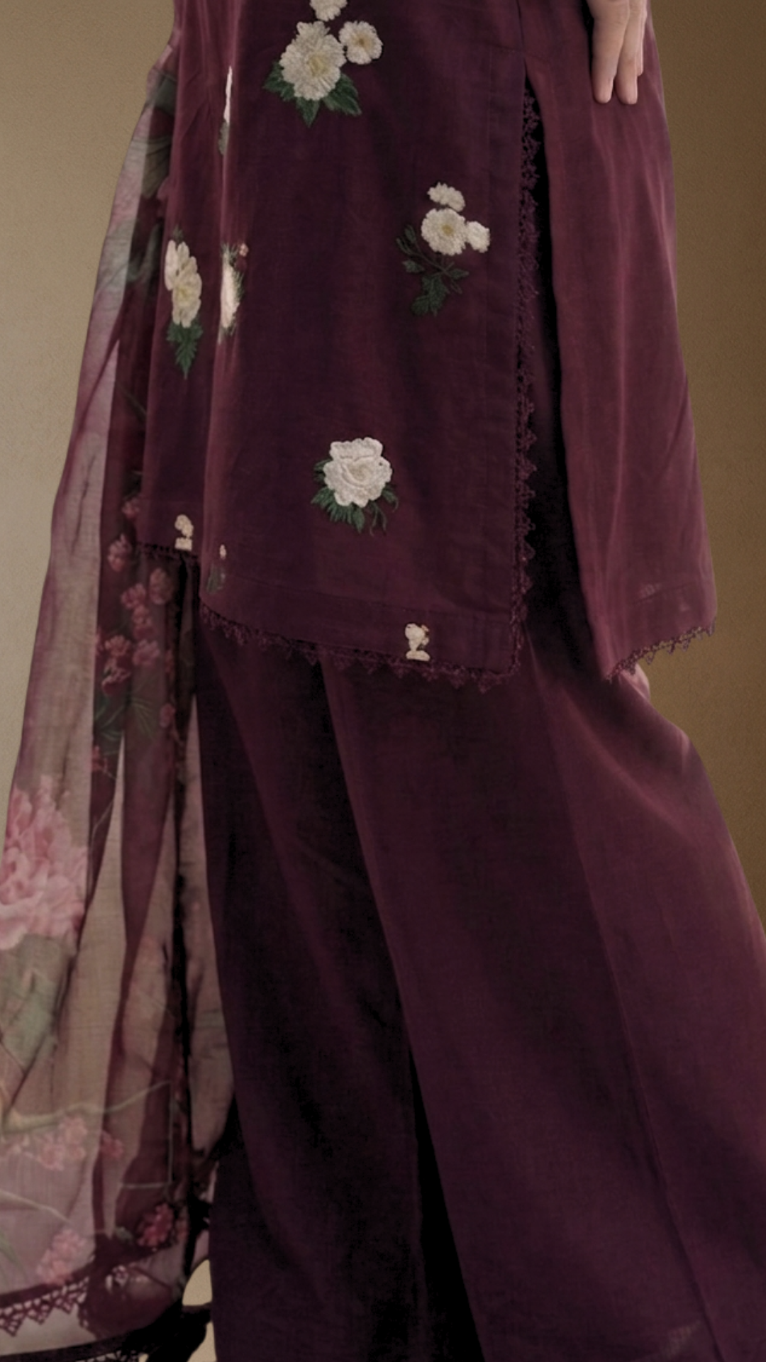 Prune - Printed Lawn Suit