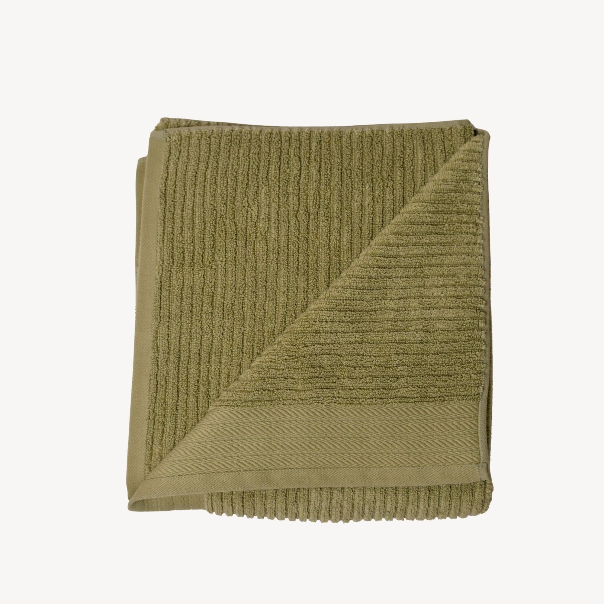 Sage Green Ribbed Bath Towel