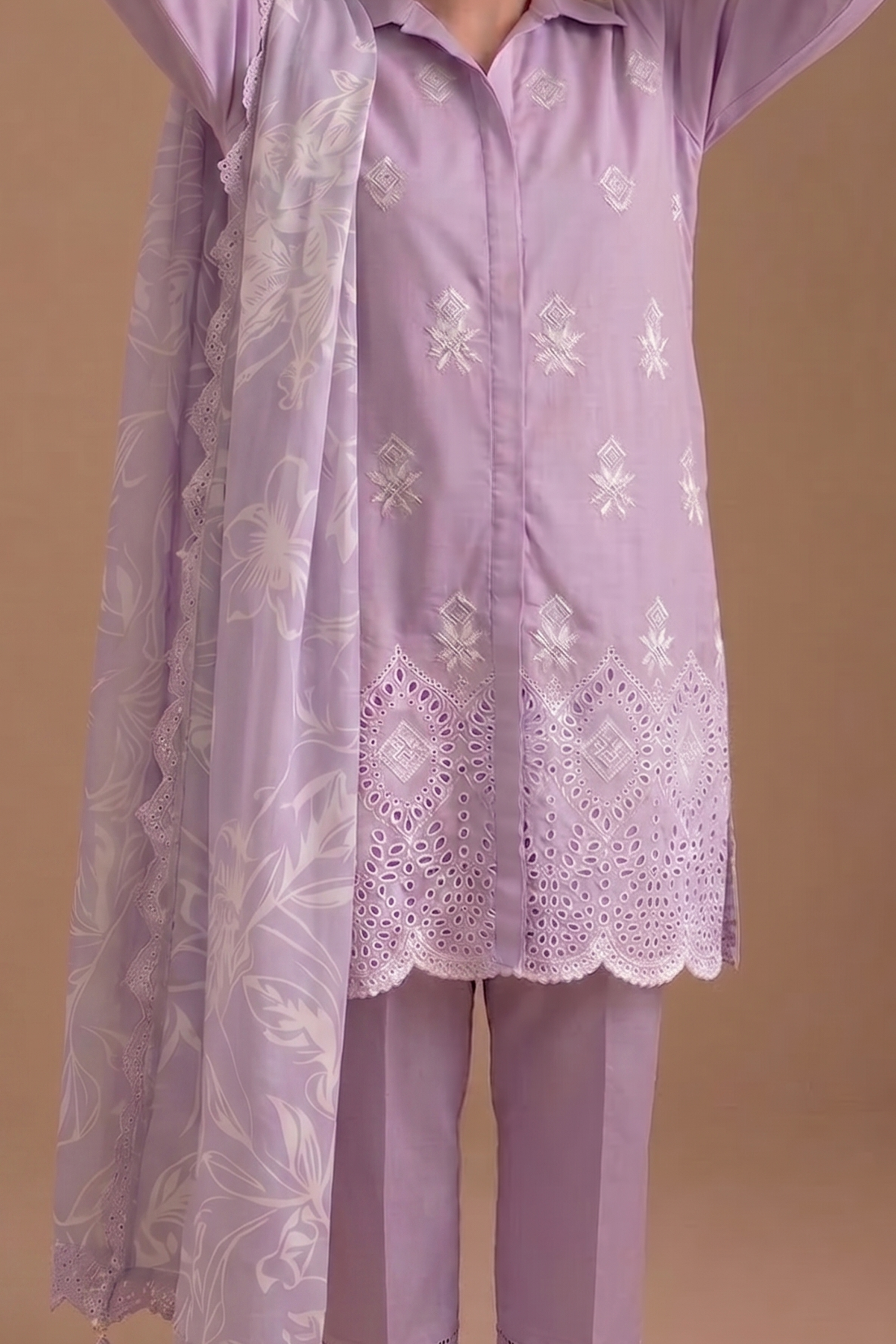 Amethyst Lilac - Luxury Lawn Suit