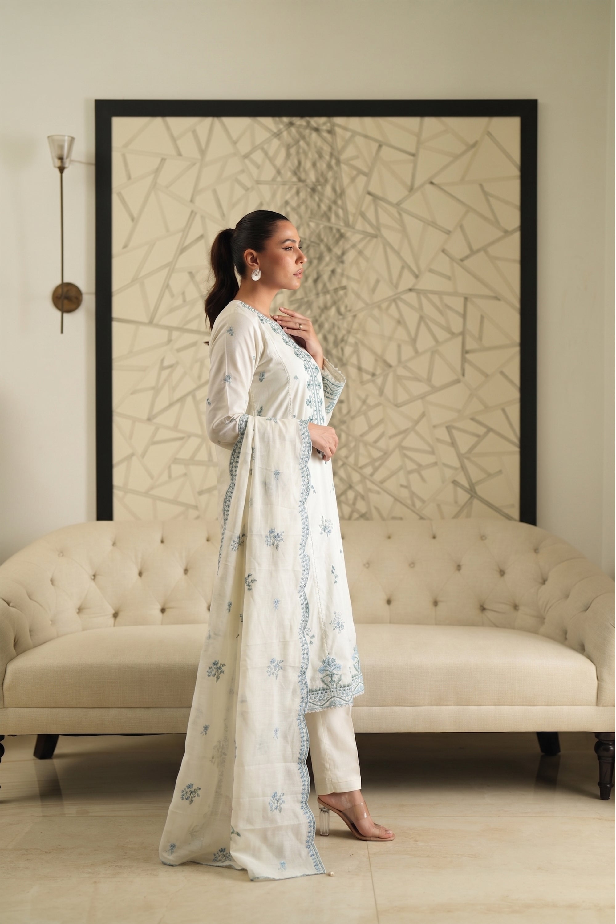 Ivory Suzani - Luxury Lawn Suit