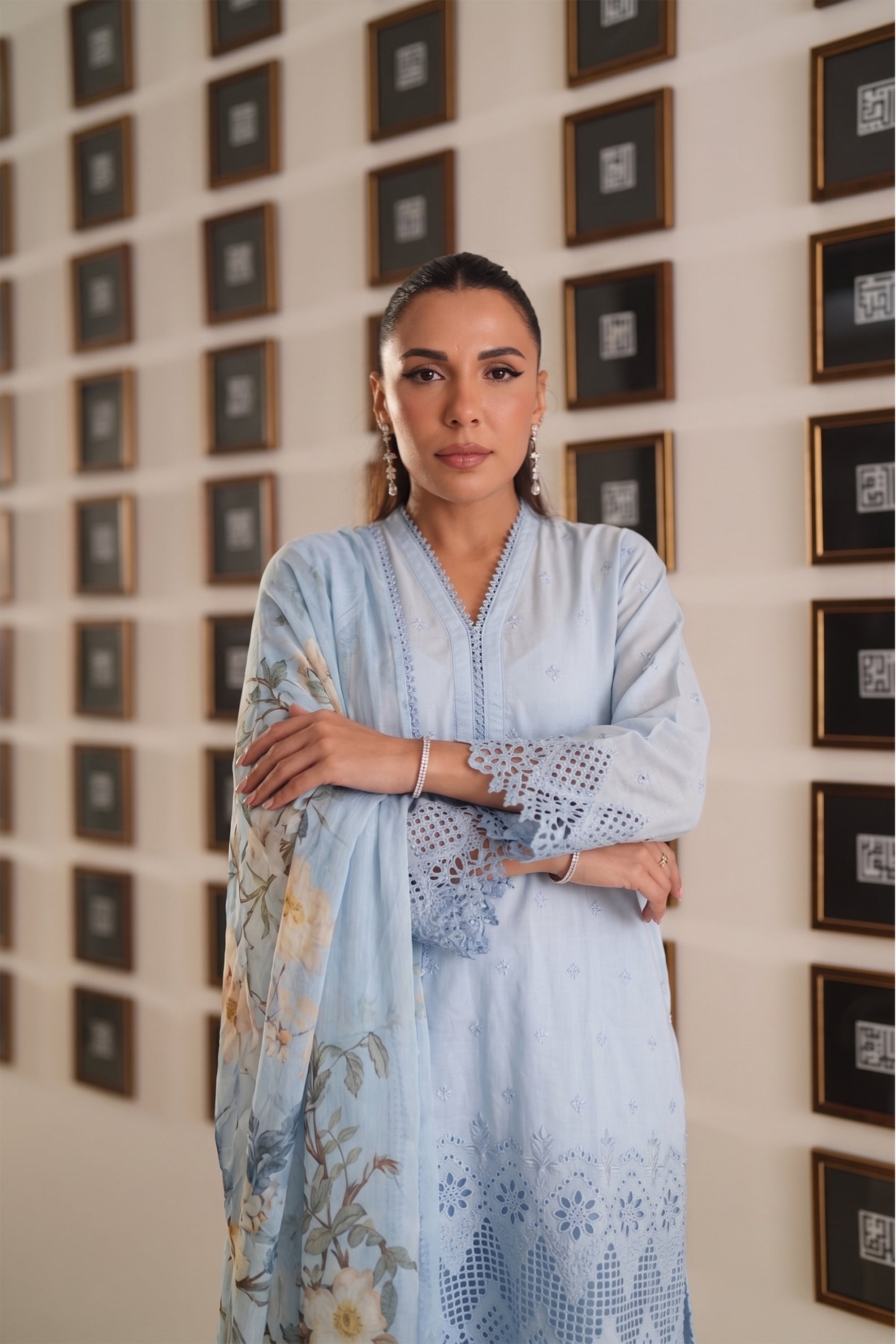 Azure Trellis - Luxury Lawn Suit