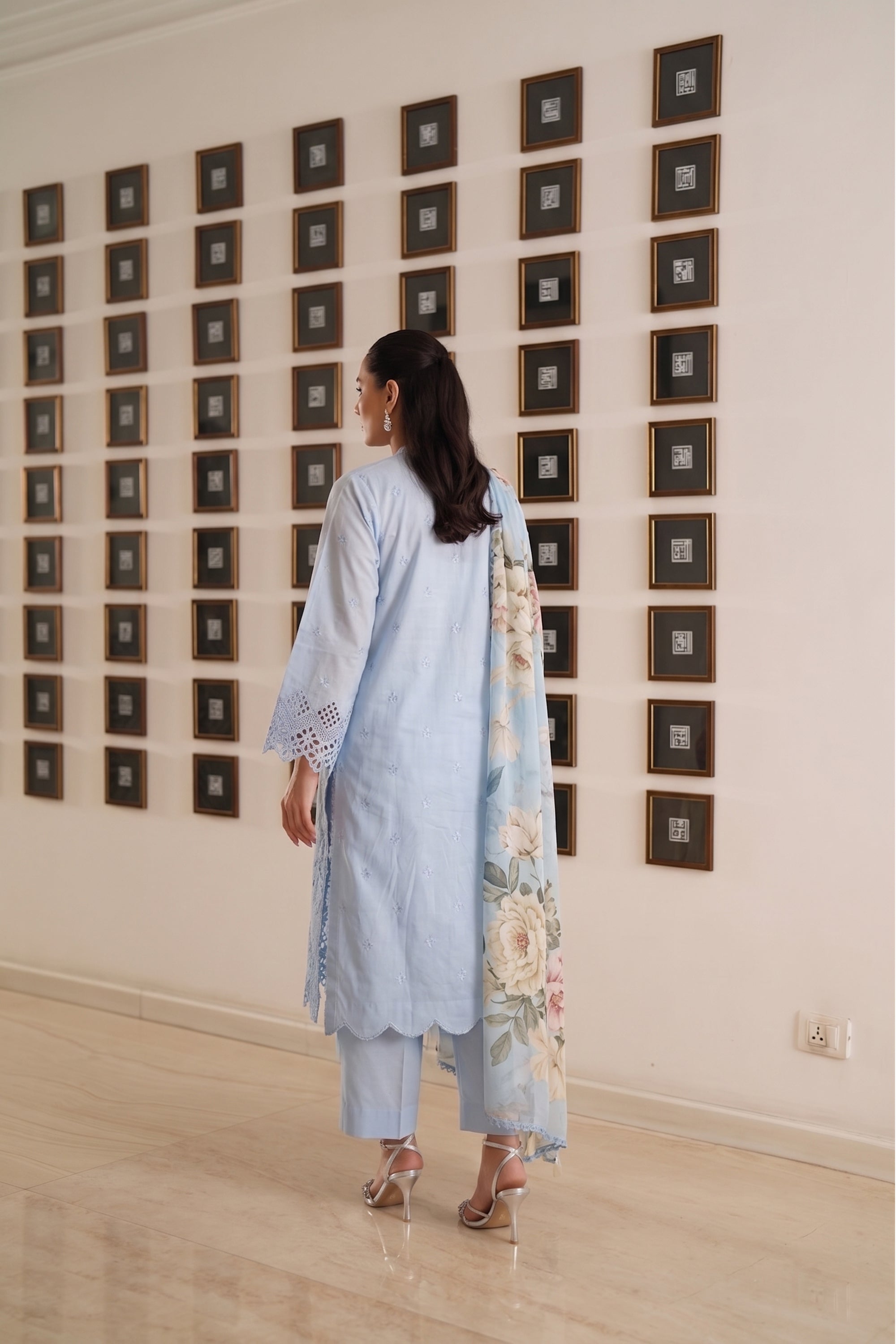 Azure Trellis - Luxury Lawn Suit