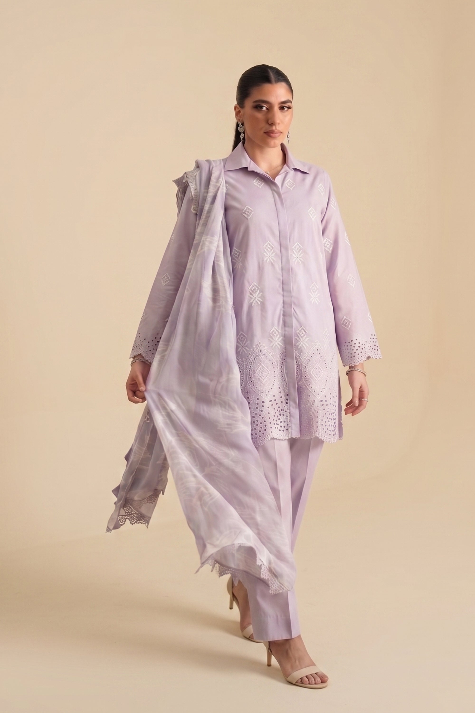 Amethyst Lilac - Luxury Lawn Suit