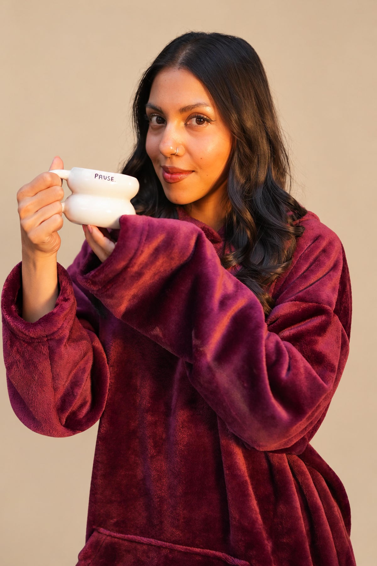Burgundy Wearable Plush Blanket