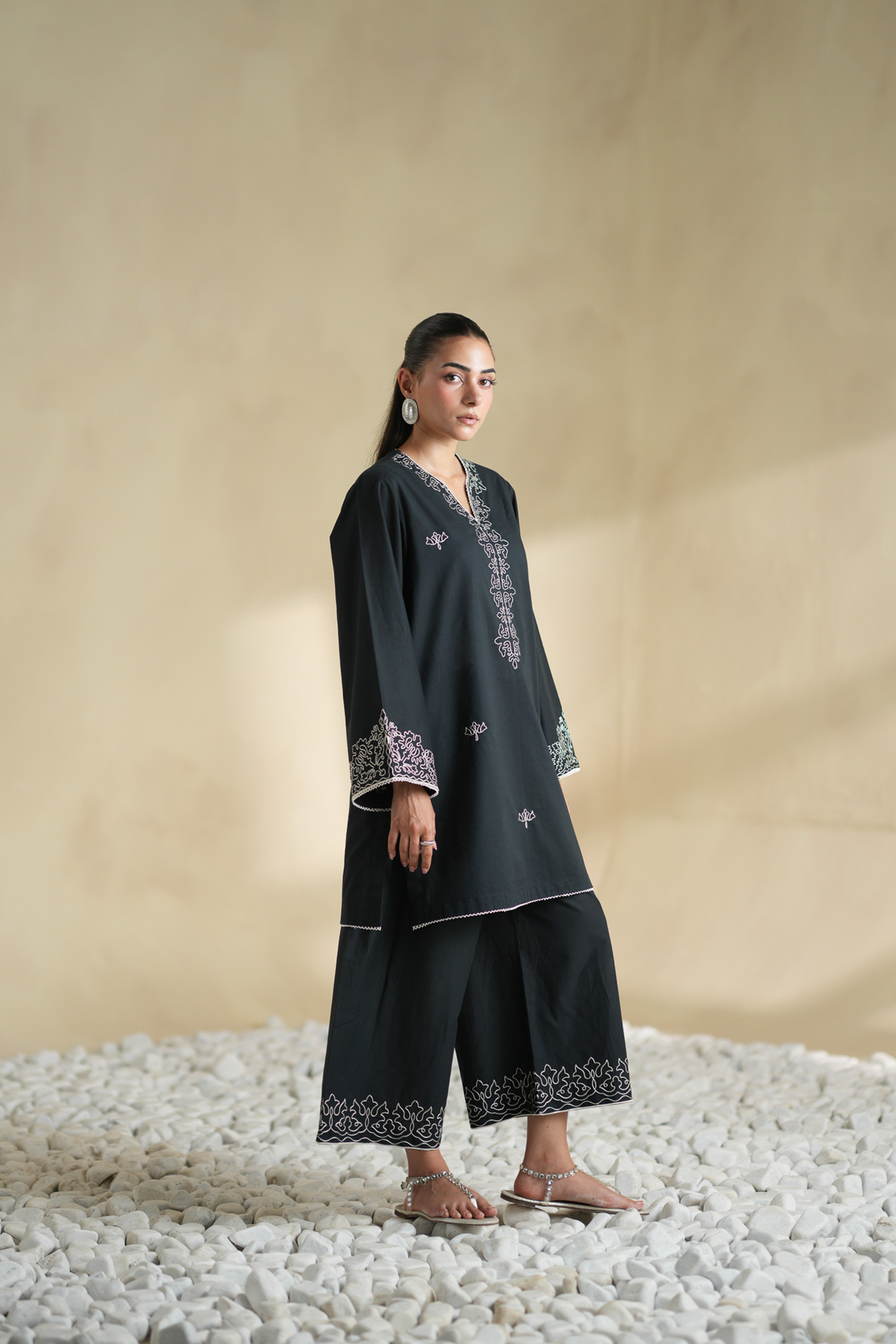 Chalk Trace Embroidered Co-ord Set