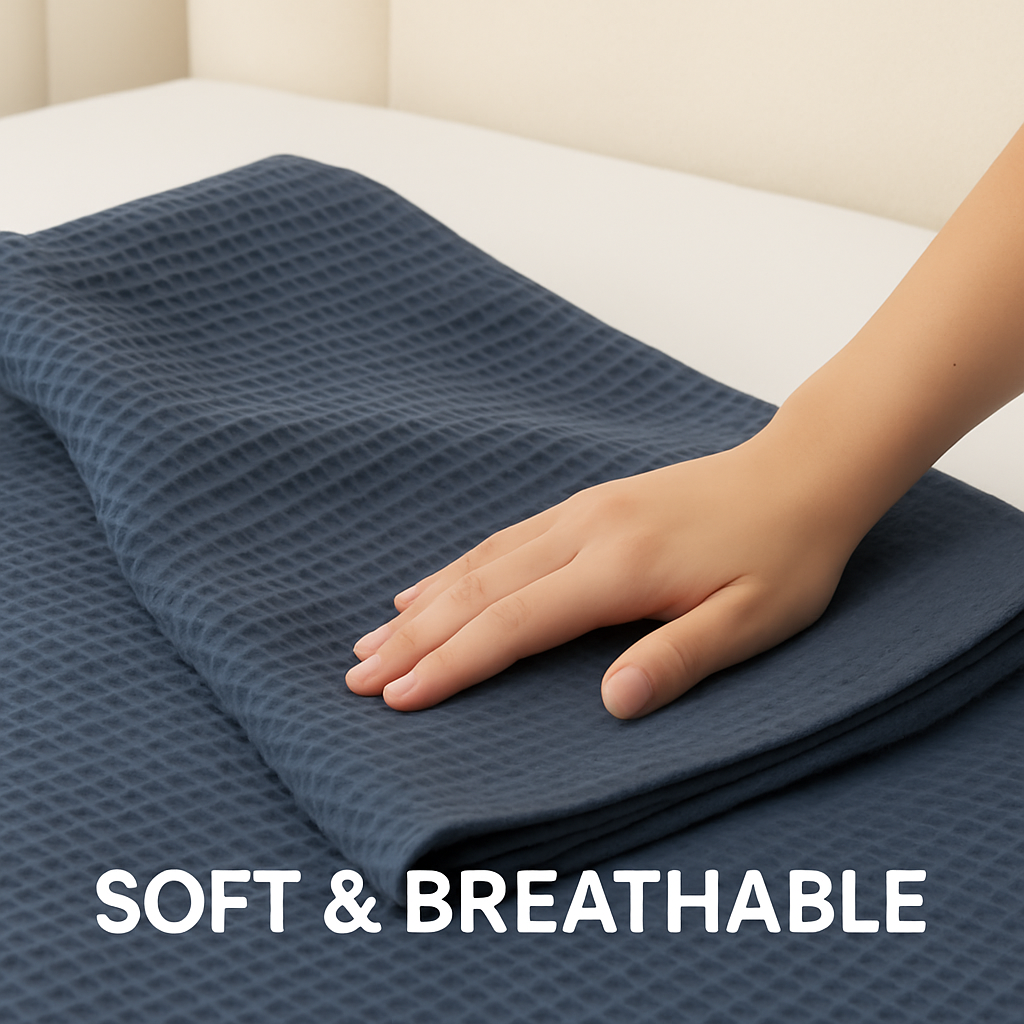 Slate Grey Waffle Duvet Cover Set-Luxe Edition