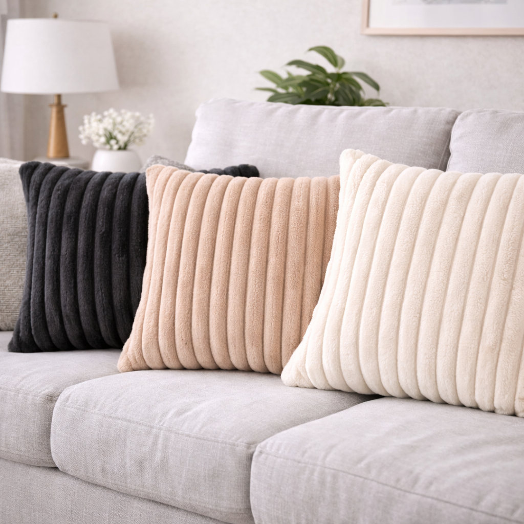 Striped Plush Cushions