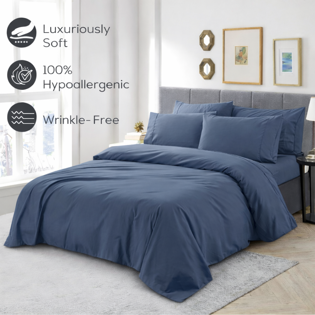 Slate Blue Duvet Cover Set