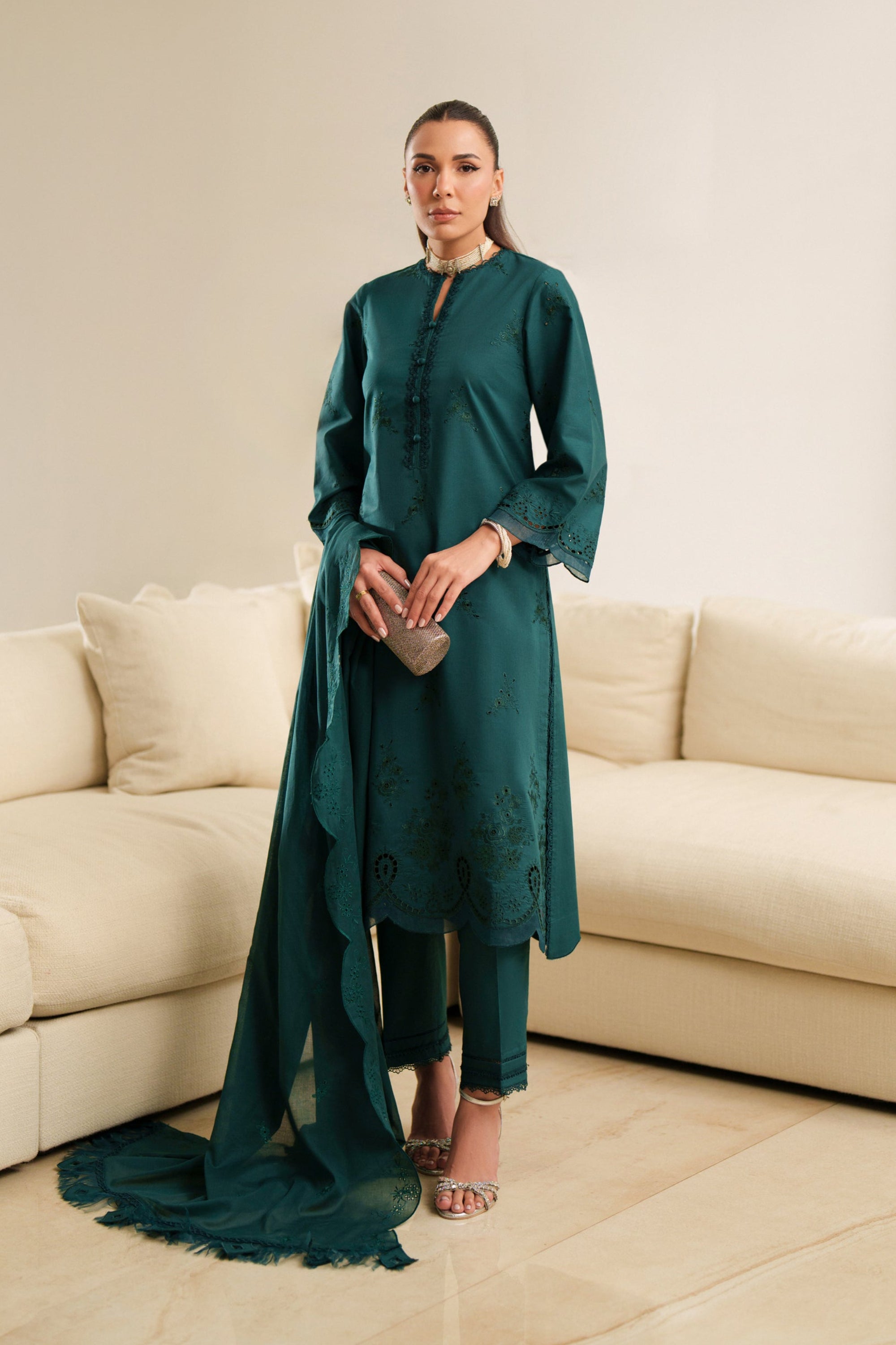 Deep Emerald - Luxury Lawn Suit