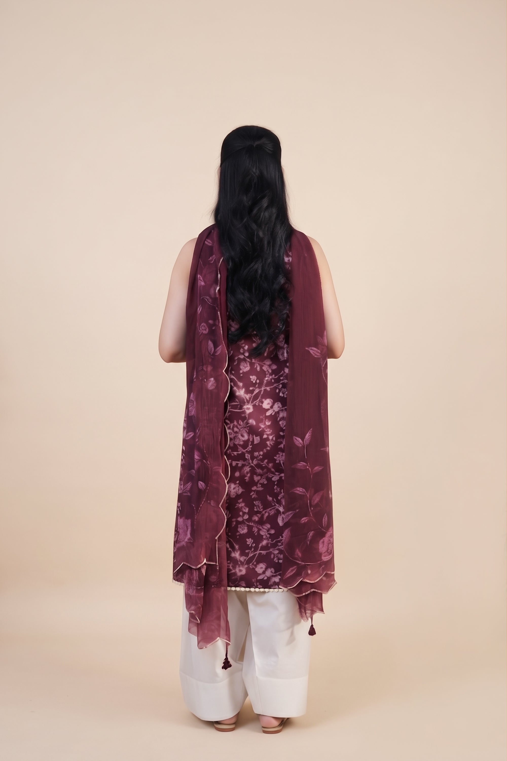 Deep Rouge - Printed Lawn Suit
