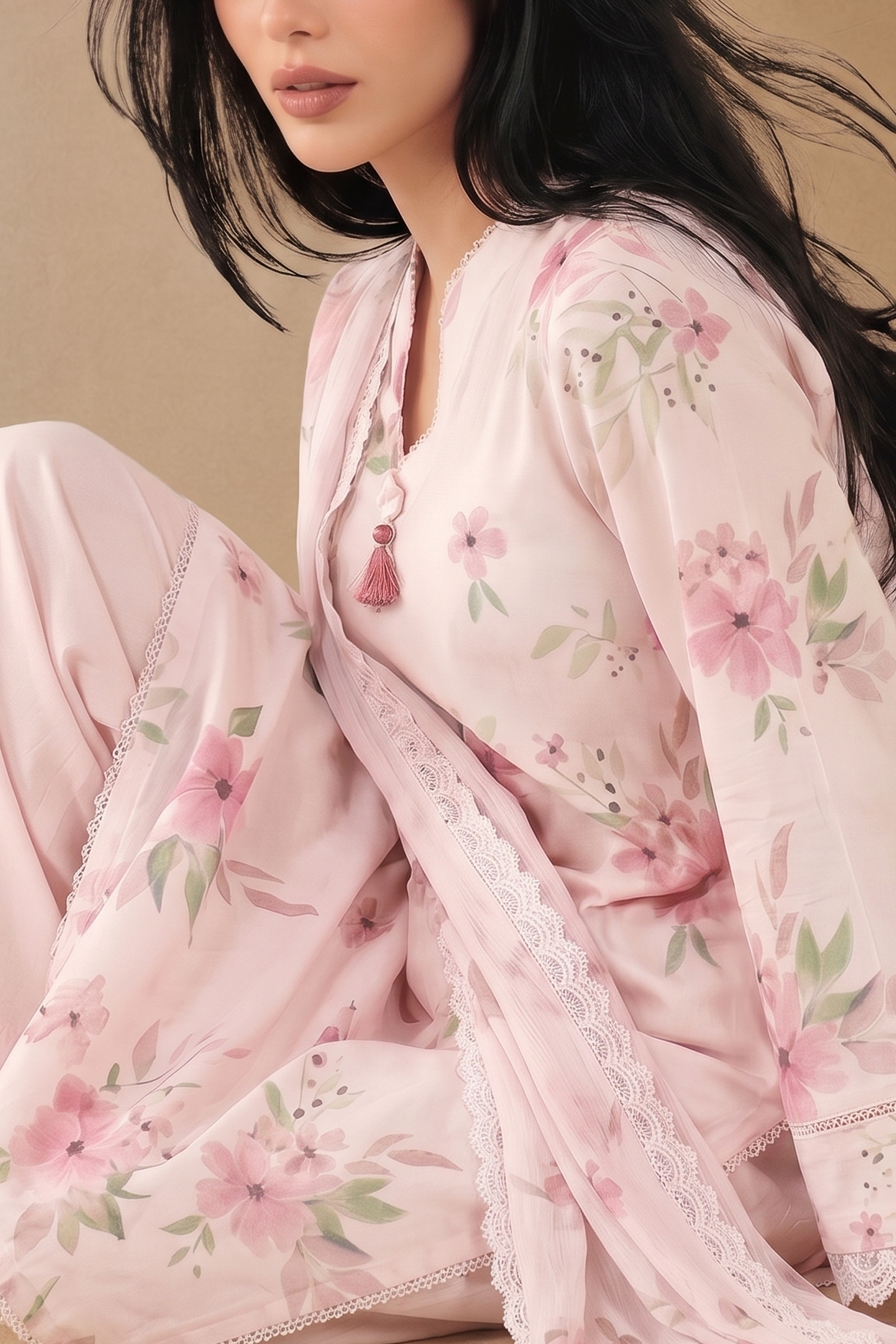 Crimson Garden - Printed Lawn Suit