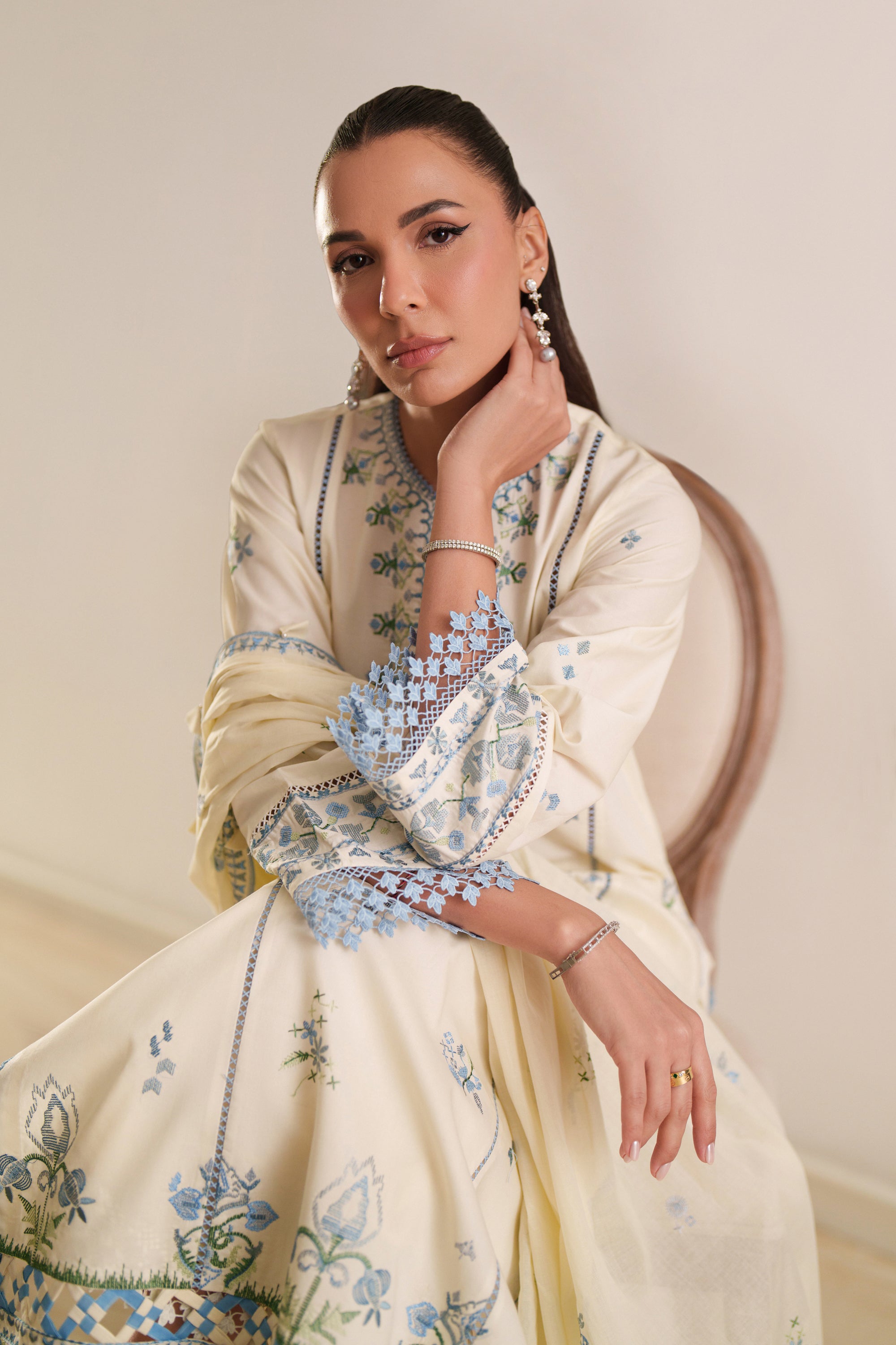 Ivory Suzani - Luxury Lawn Suit