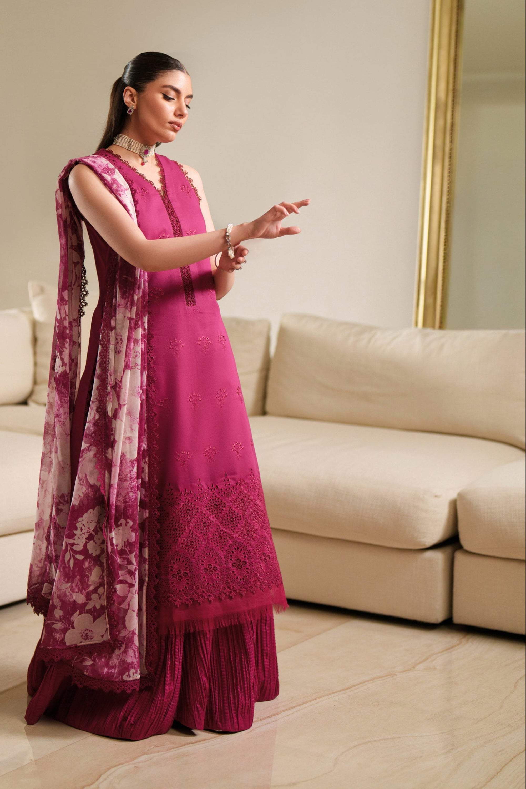Mulberry Lattice - Luxury Lawn Suit
