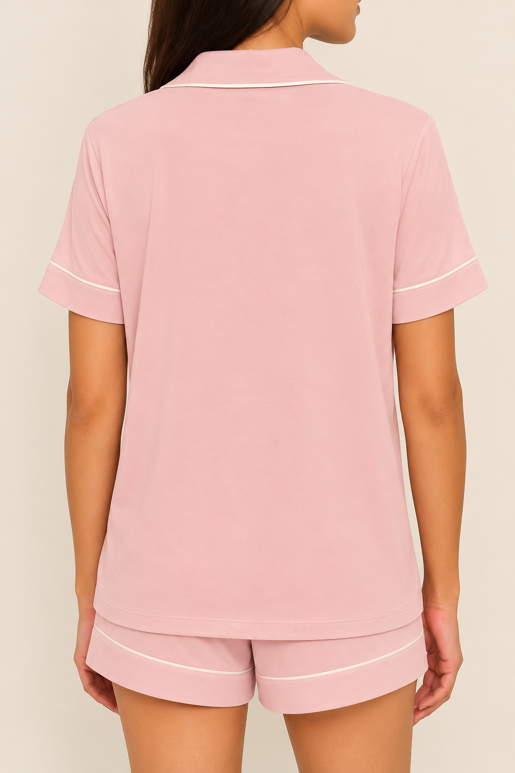 Women's Tencel modal short PJ set in soft pink #color_soft pink#option_short pj set