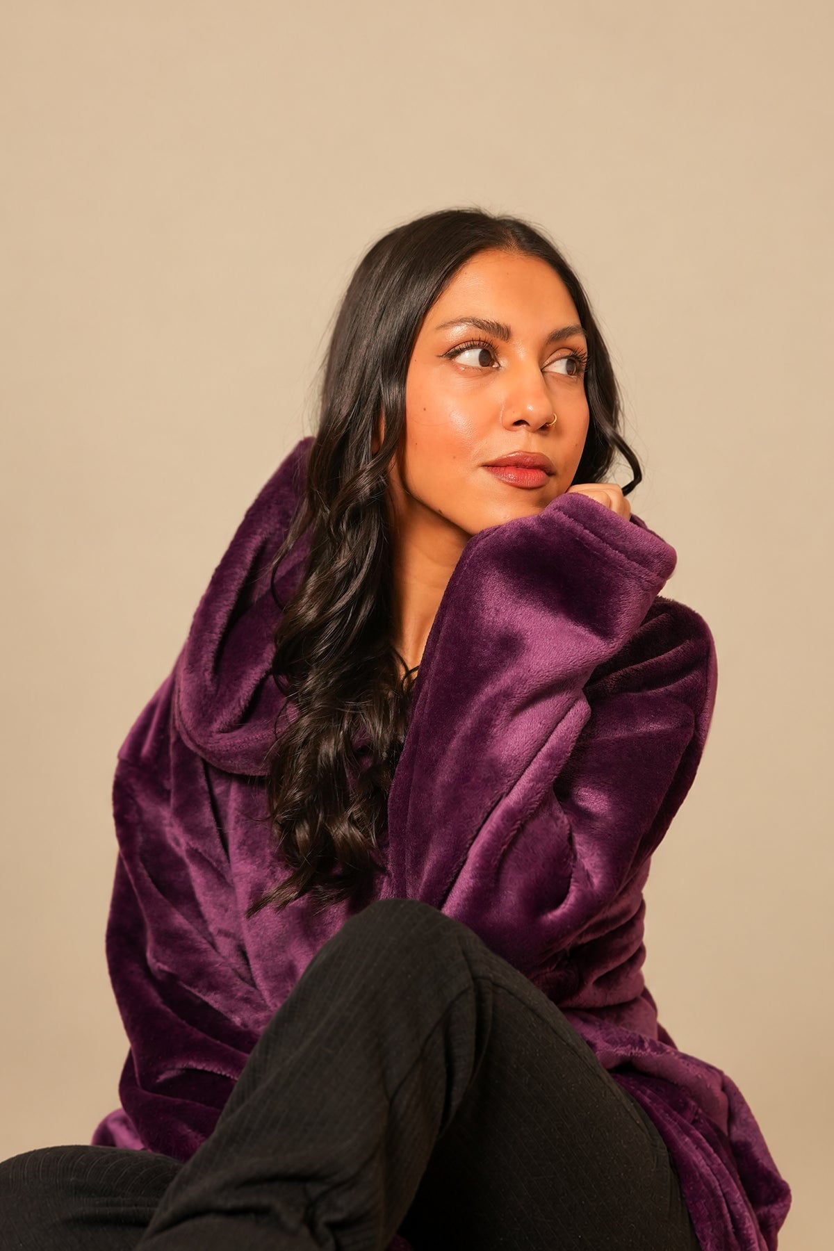 Plum Wearable Plush Blanket