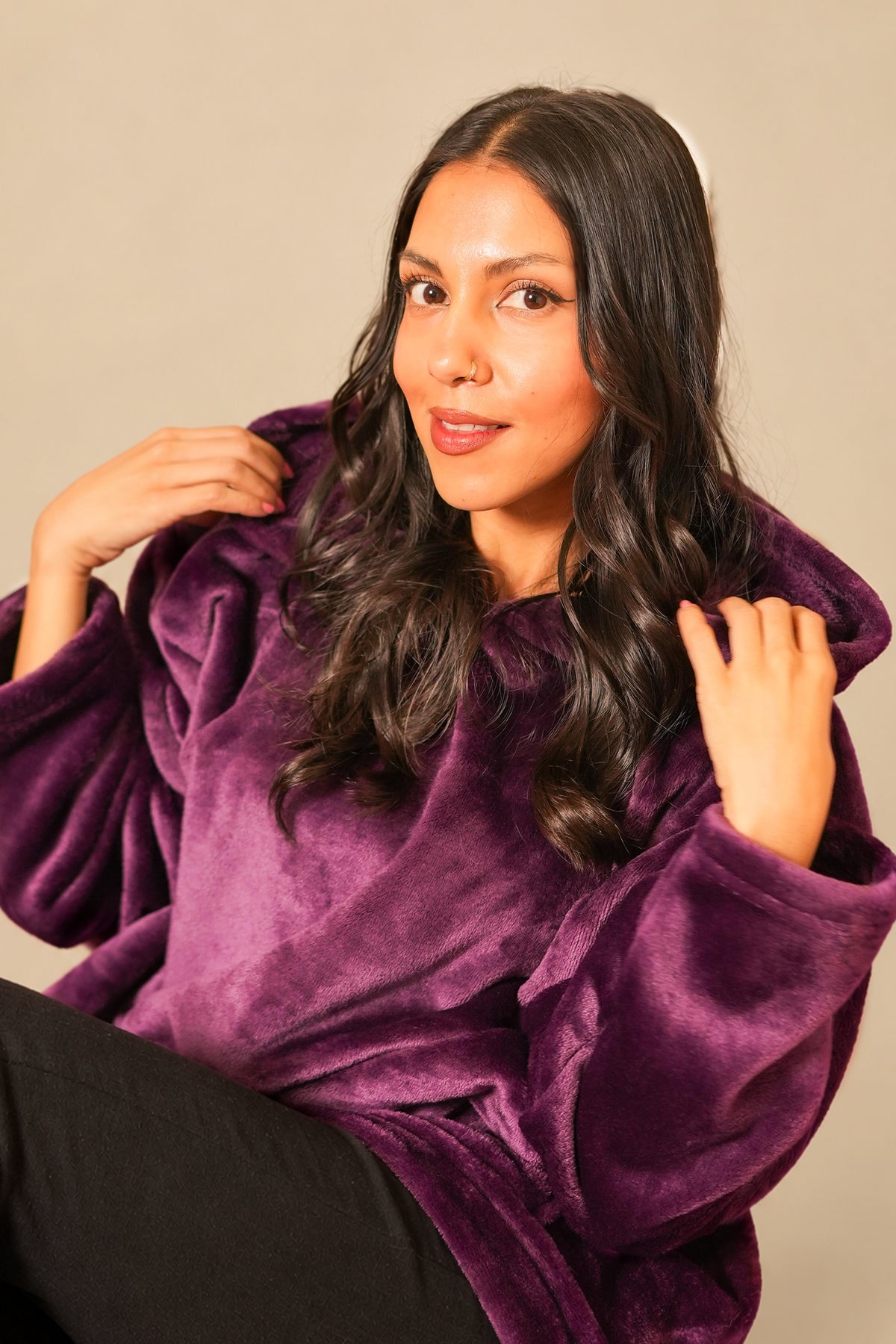 Plum Wearable Plush Blanket