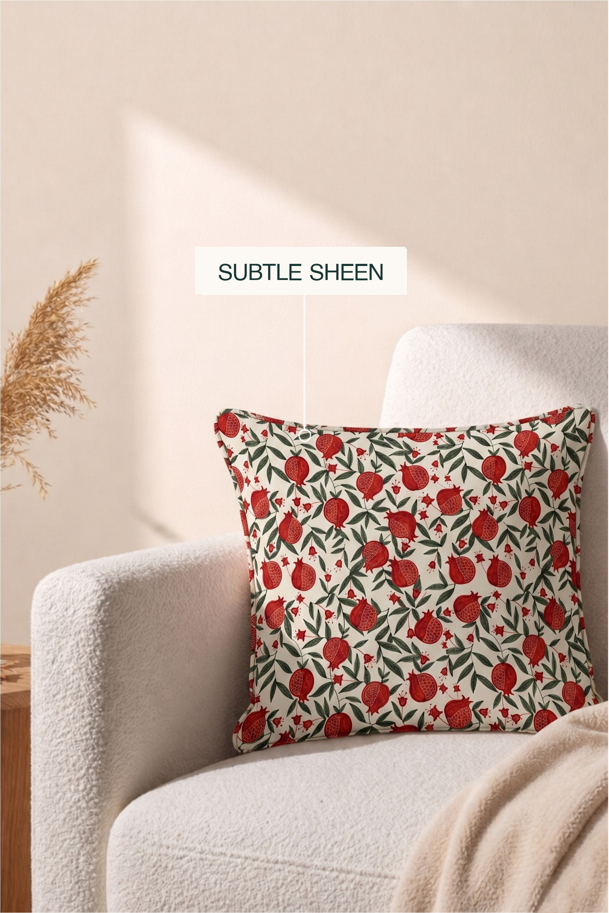 Pomme Noir Sateen Cushion Cover