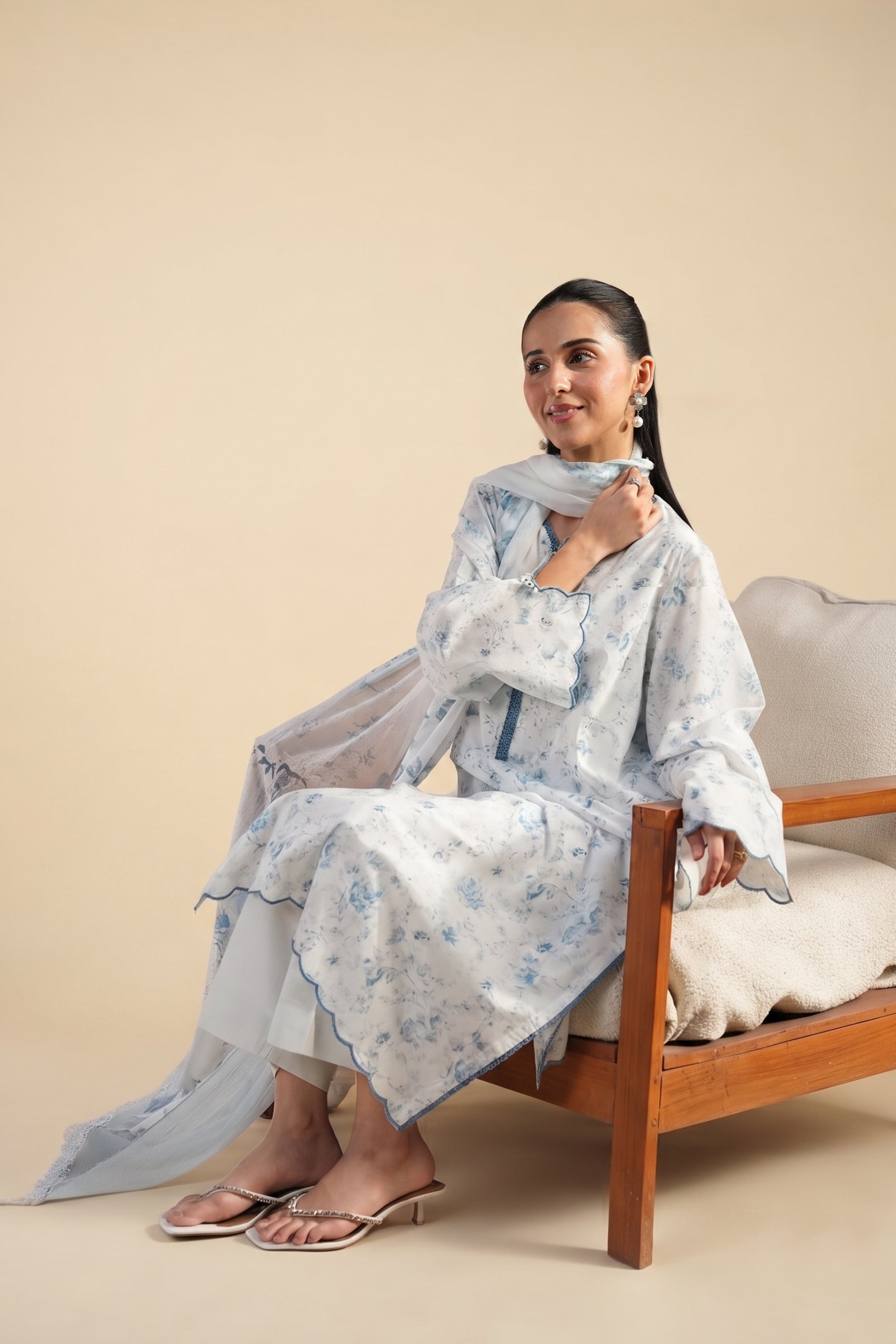 Soft Ciel - Printed Lawn Suit
