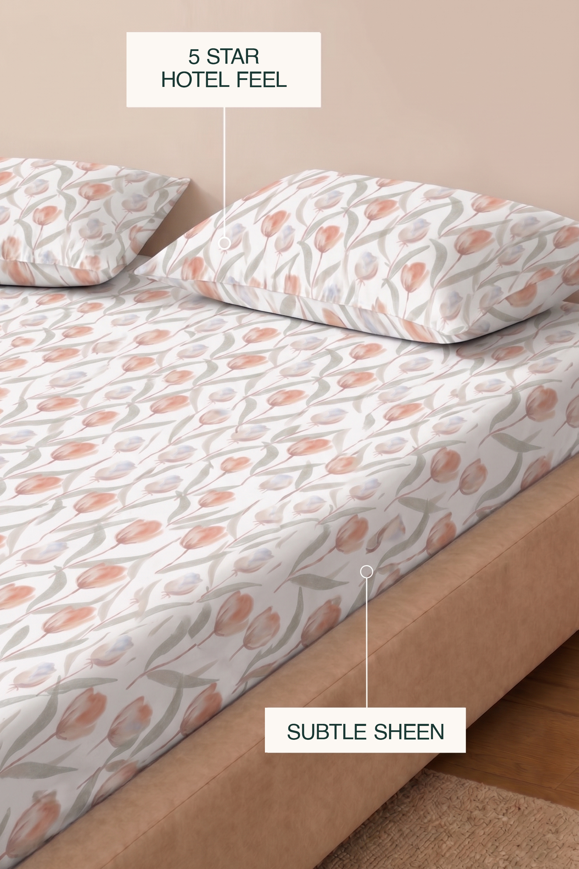 Tulip Tepal Sateen Bed Sheet Set