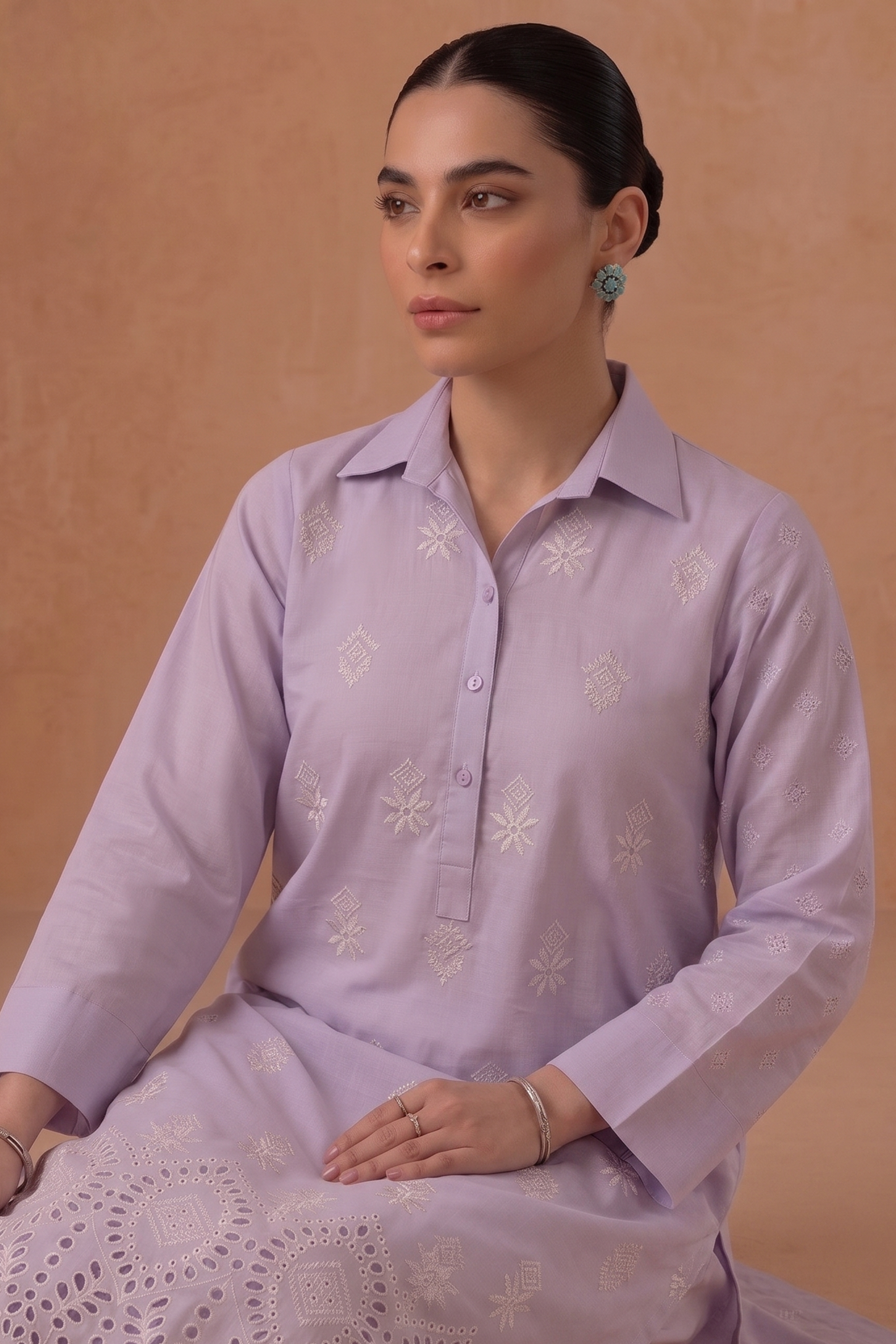 Amethyst Lilac - Luxury Lawn Suit