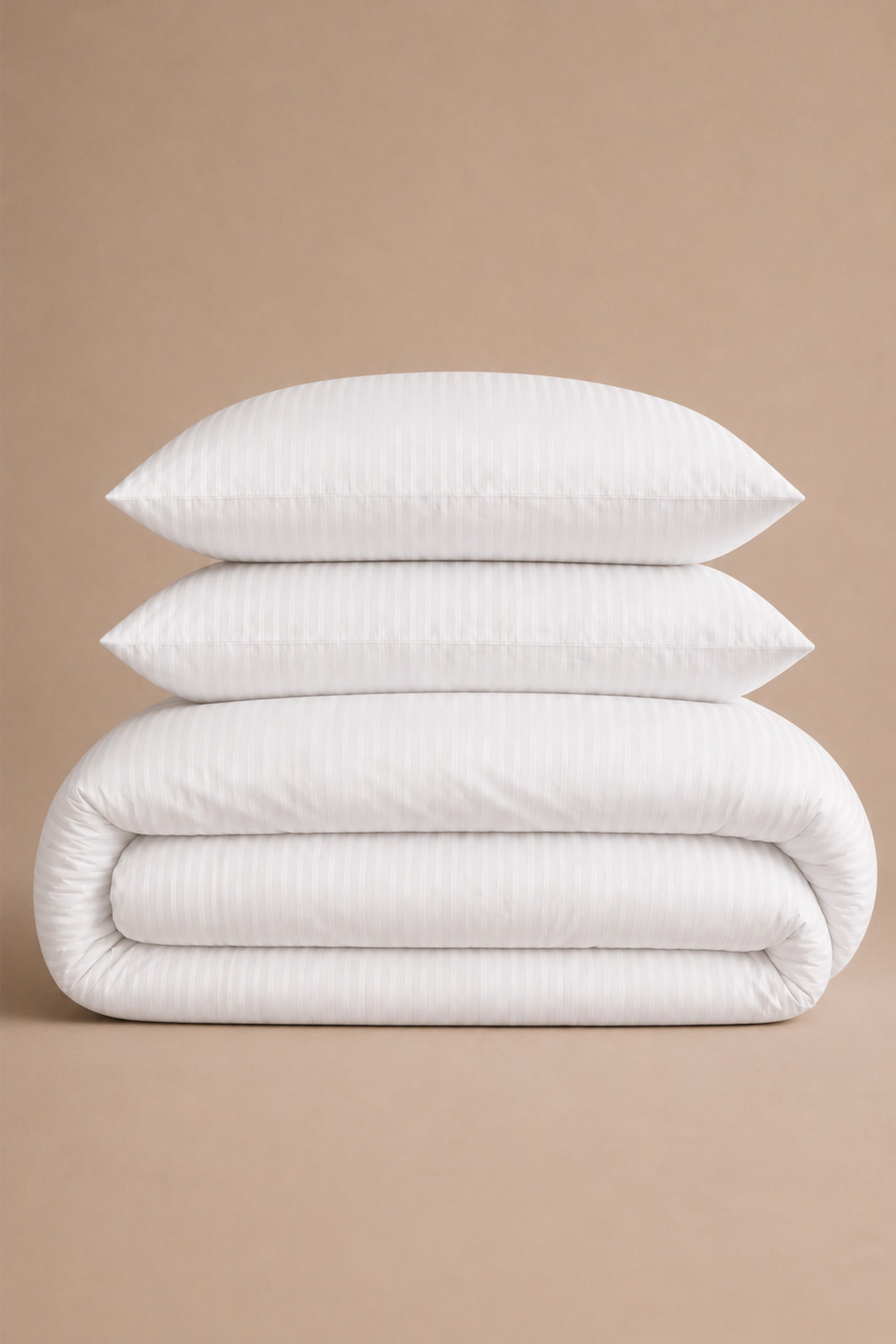 T300 Luxe Bamboo White Striped Duvet Cover Set
