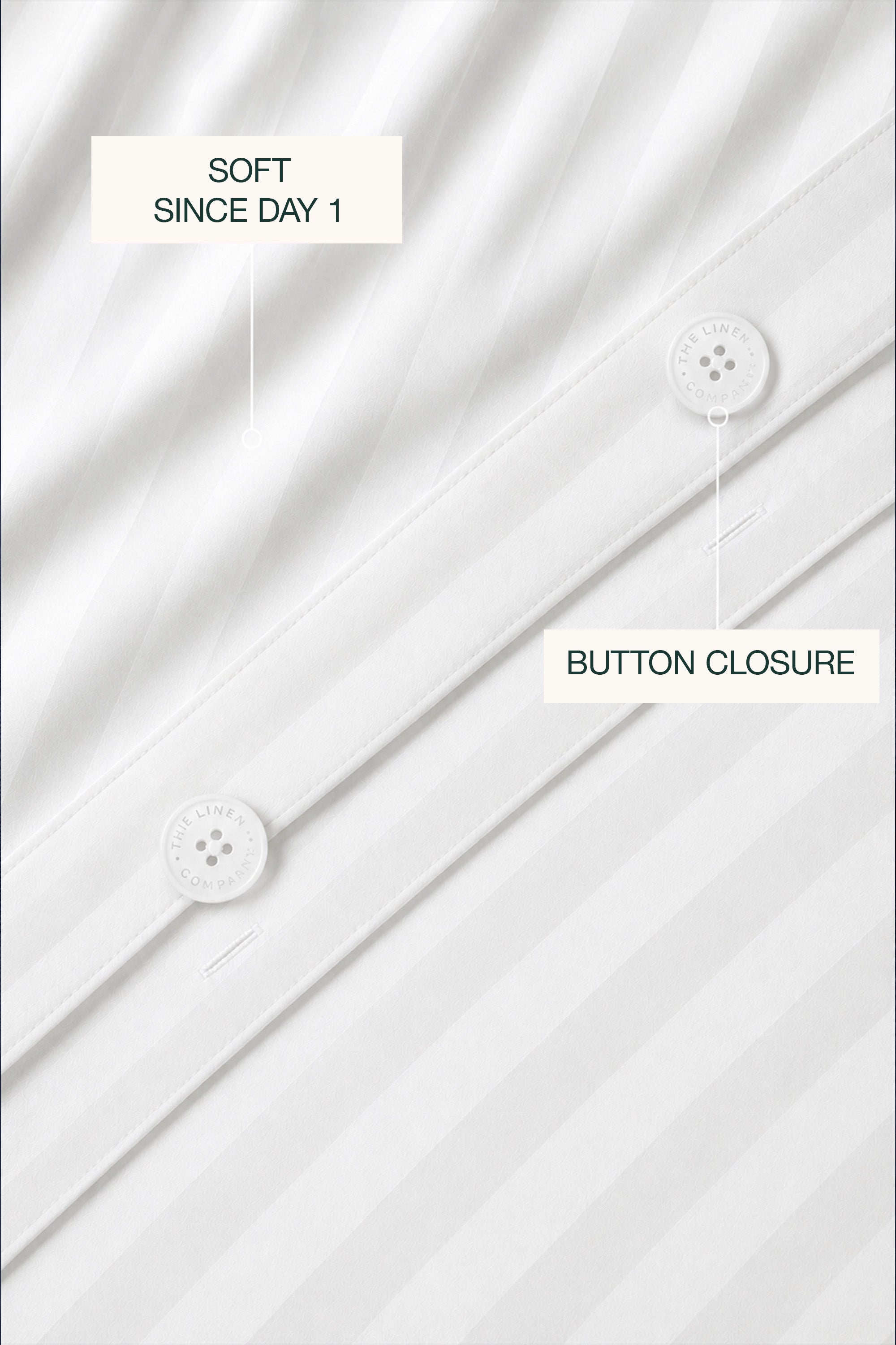T300 Luxe Bamboo White Striped Duvet Cover Set