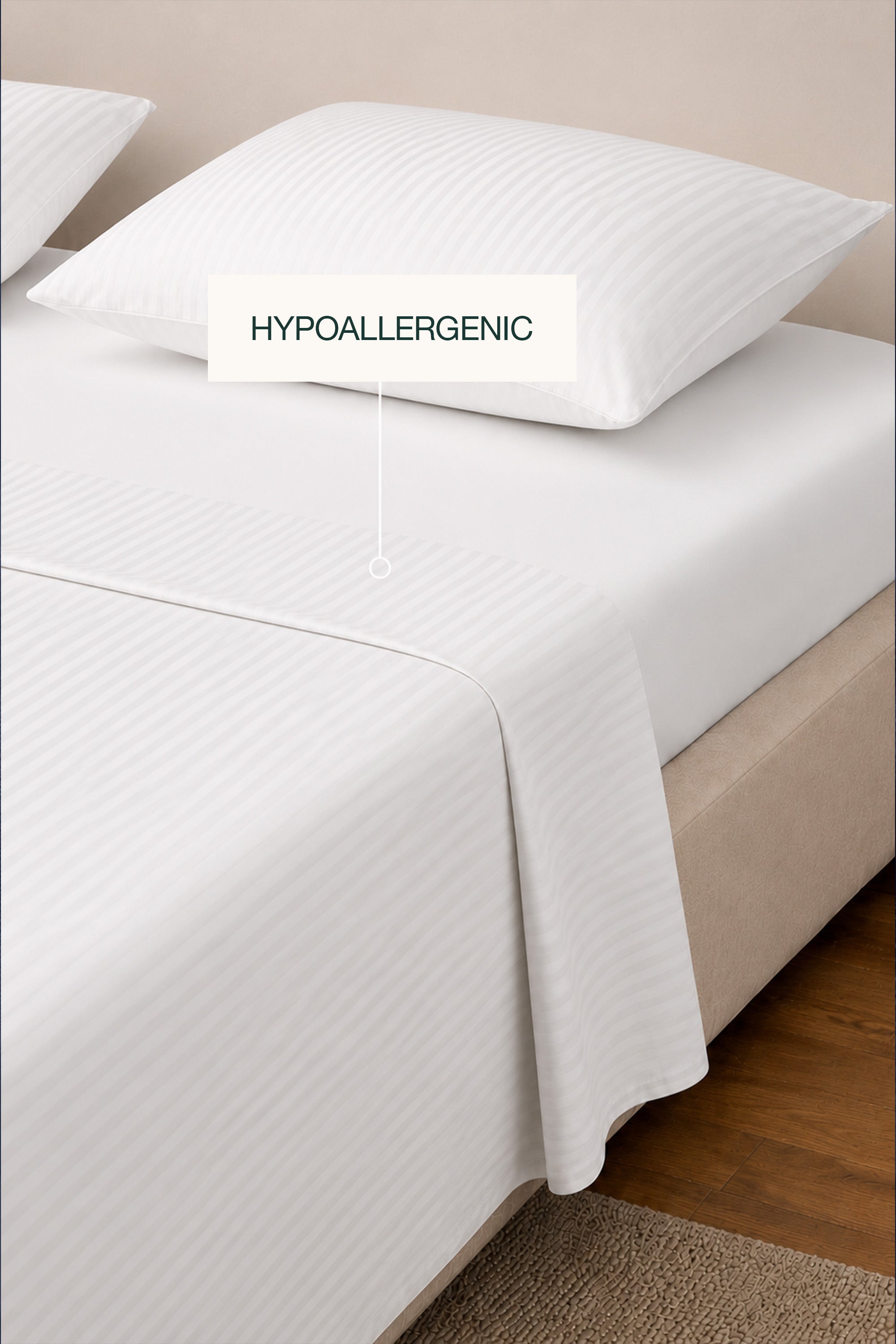 T300 Luxe Bamboo White Striped Bed Sheet Set