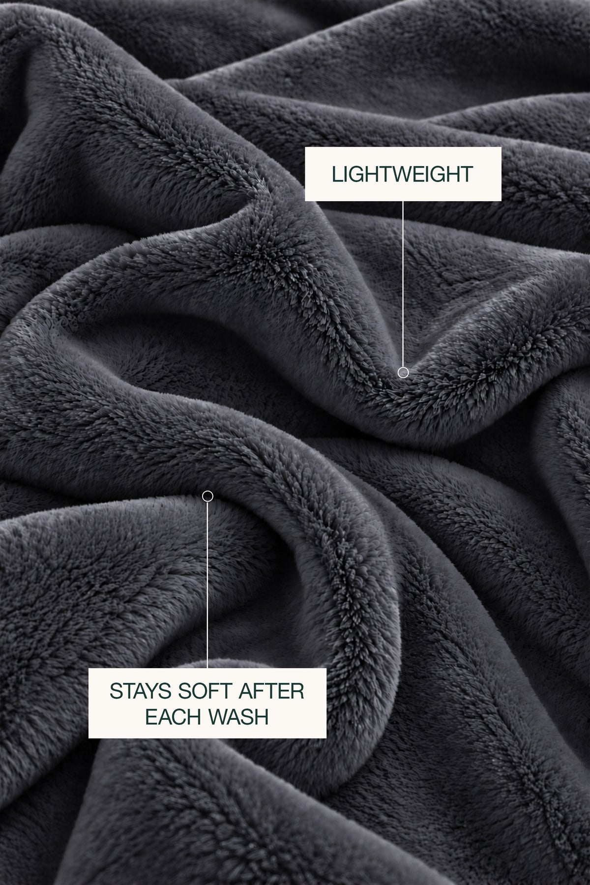 Charcoal Plush Blanket