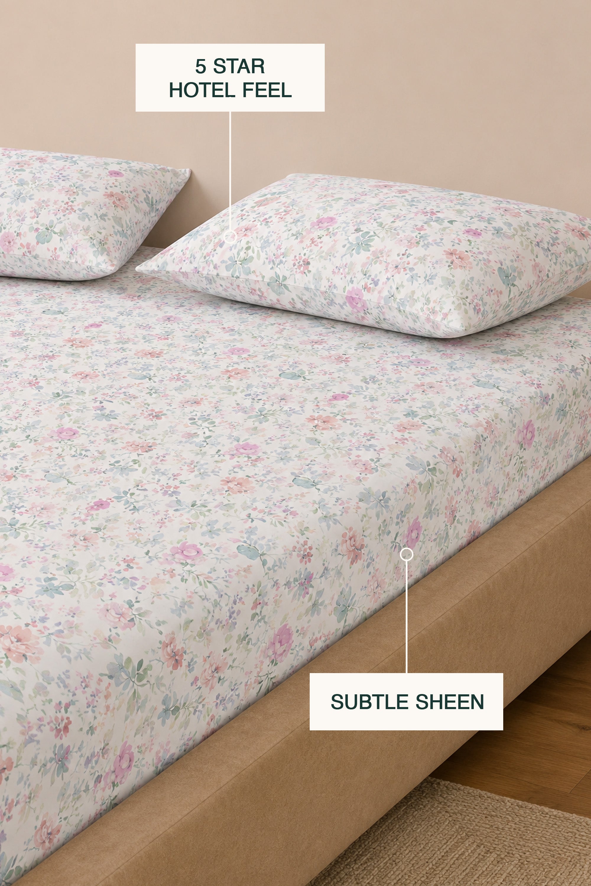 Dainty Vellum Sateen Bed Sheet Set