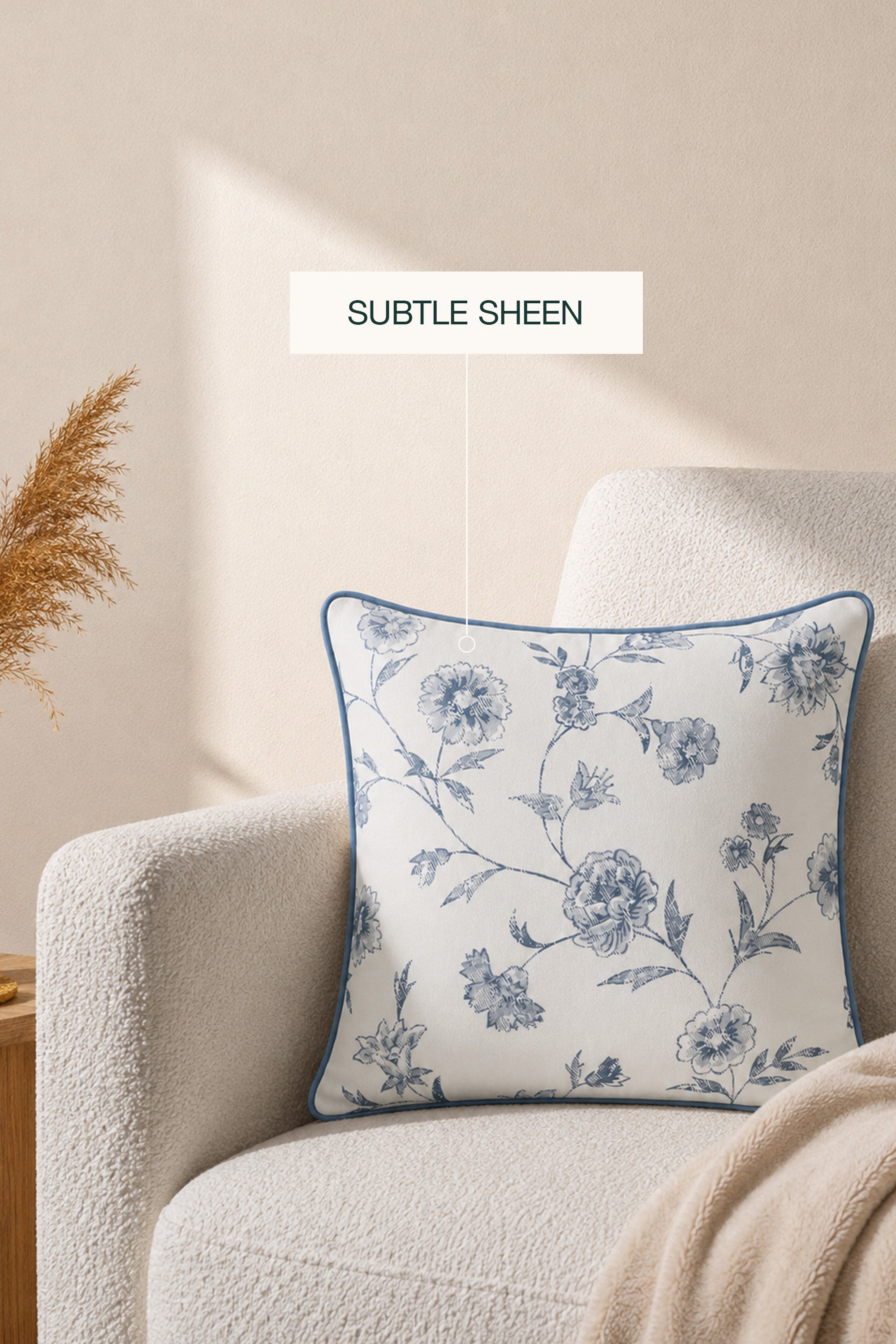 Gossamer Drift Sateen Cushion Cover