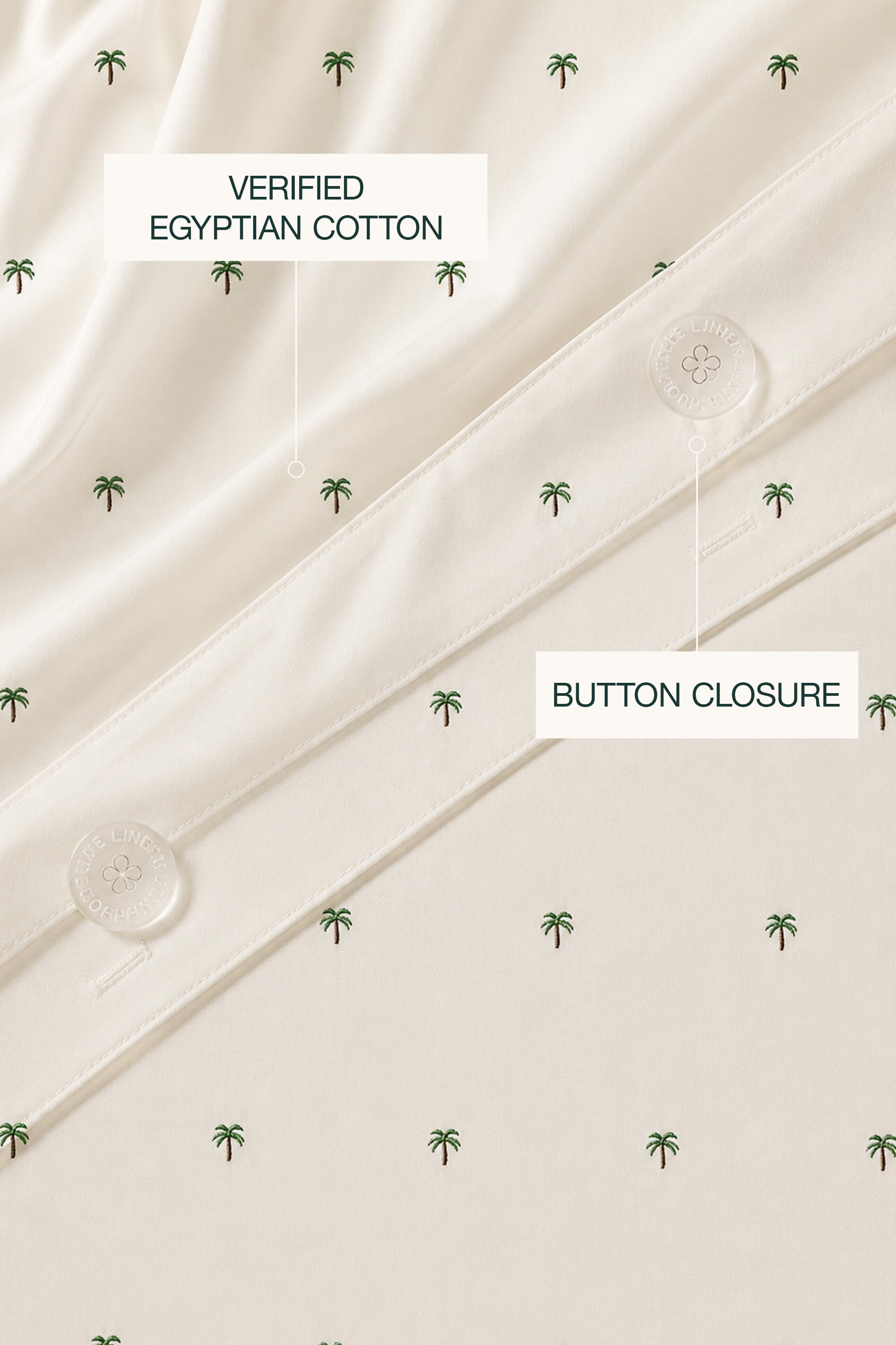T400 Luxe Ivory Embroidered Egyptian Cotton Duvet Cover Set