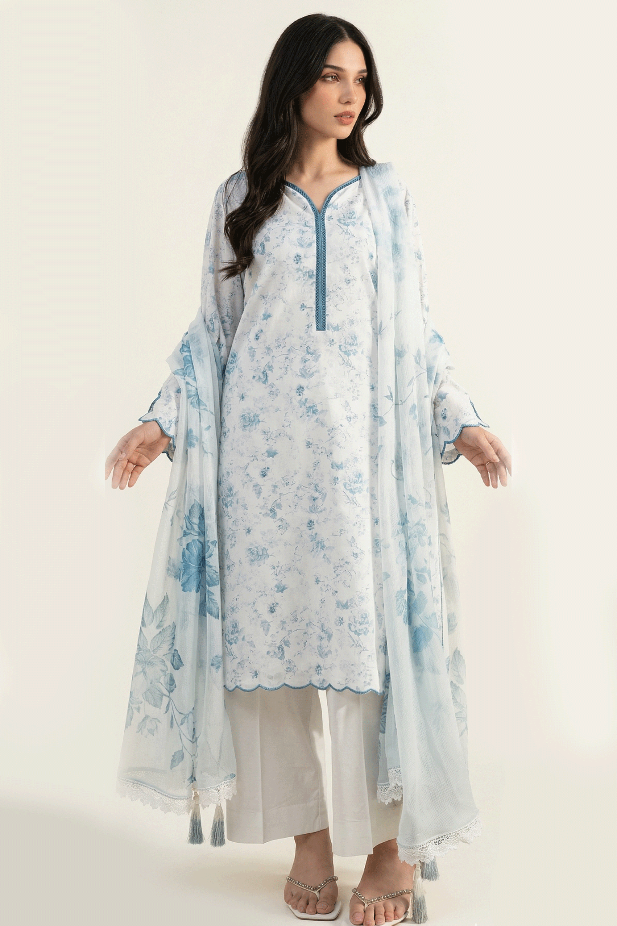 Soft Ciel - Printed Lawn Suit