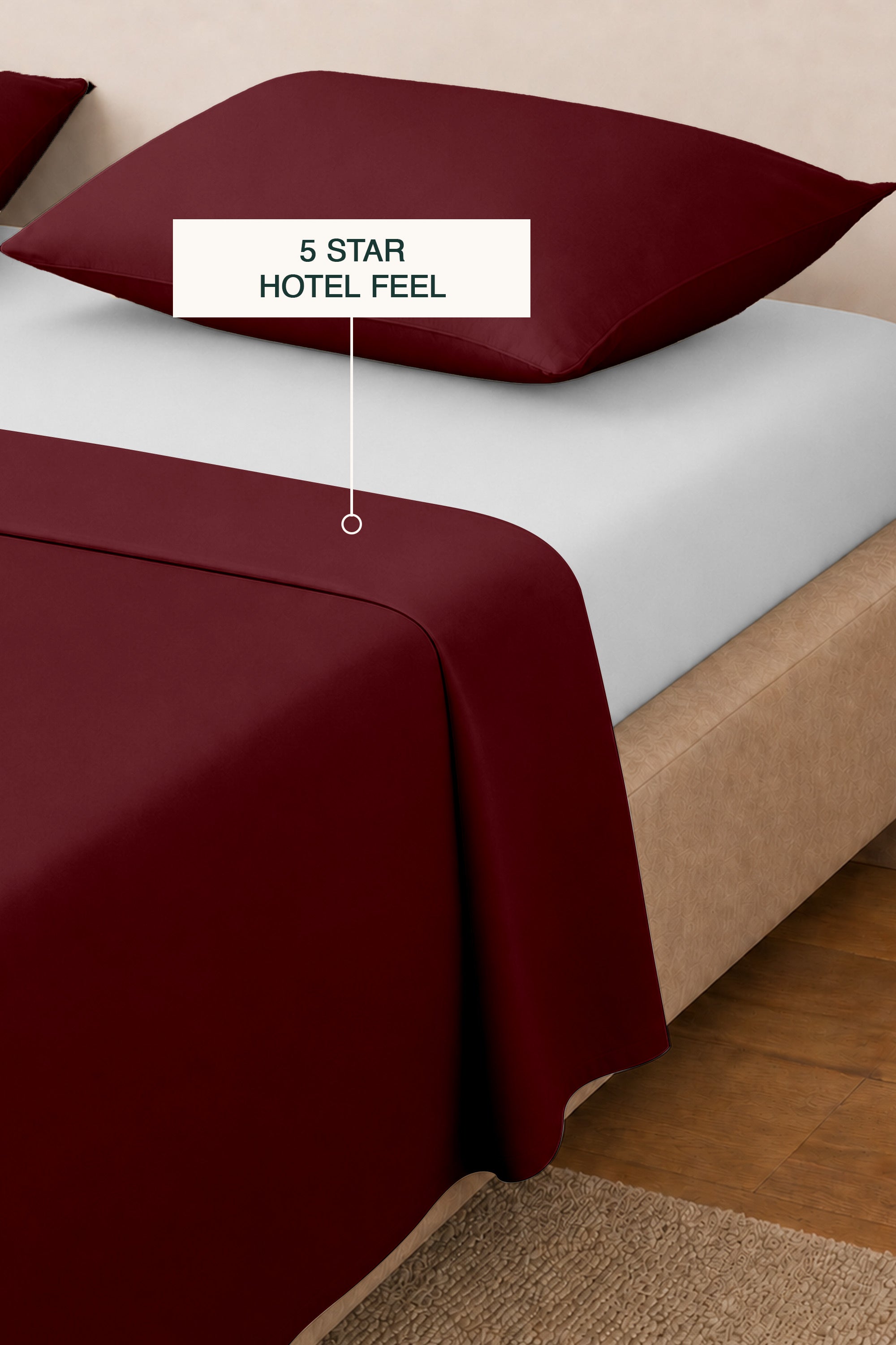 T200 Maroon Bed Sheet Set