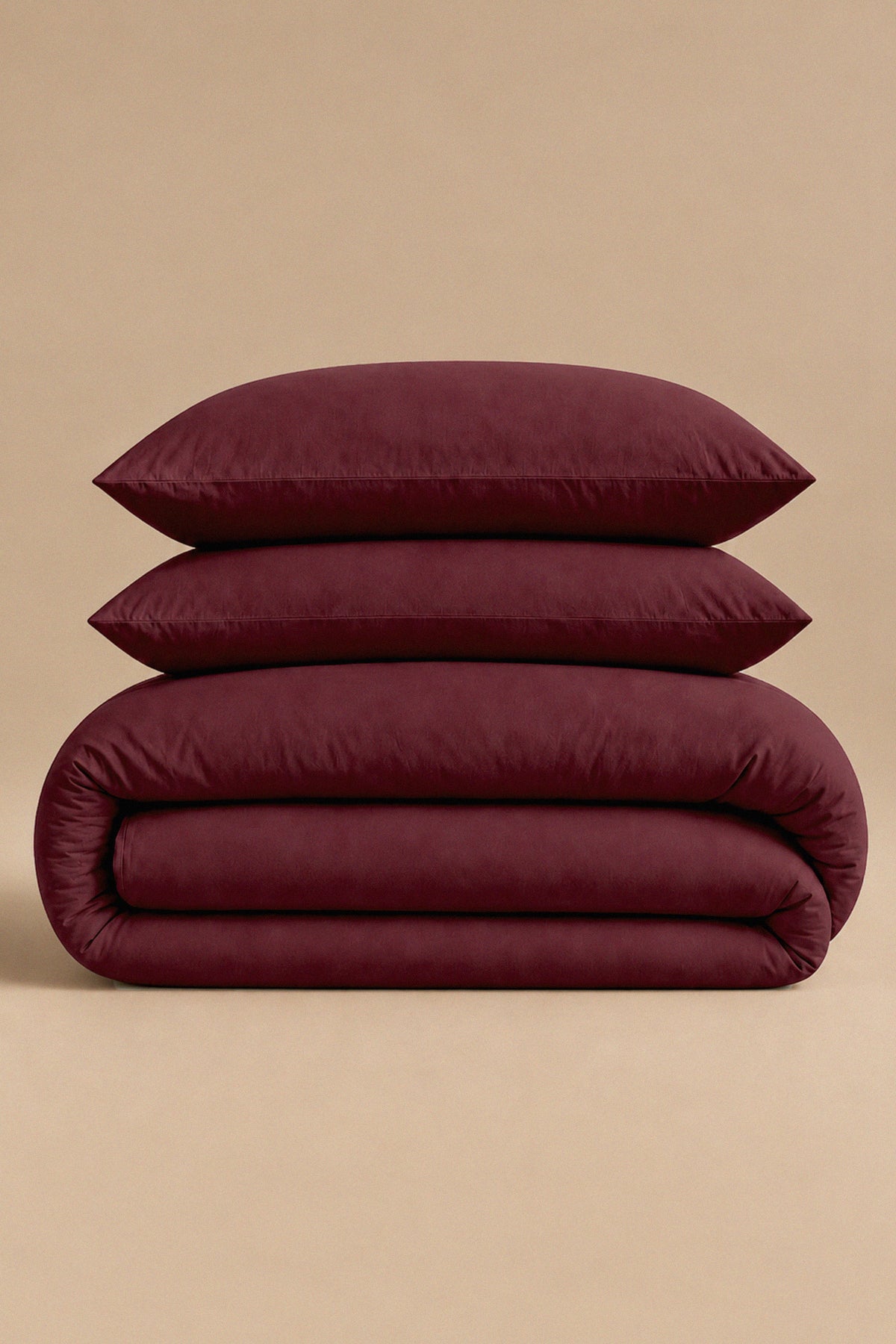 Silky Bamboo Maroon Duvet Set