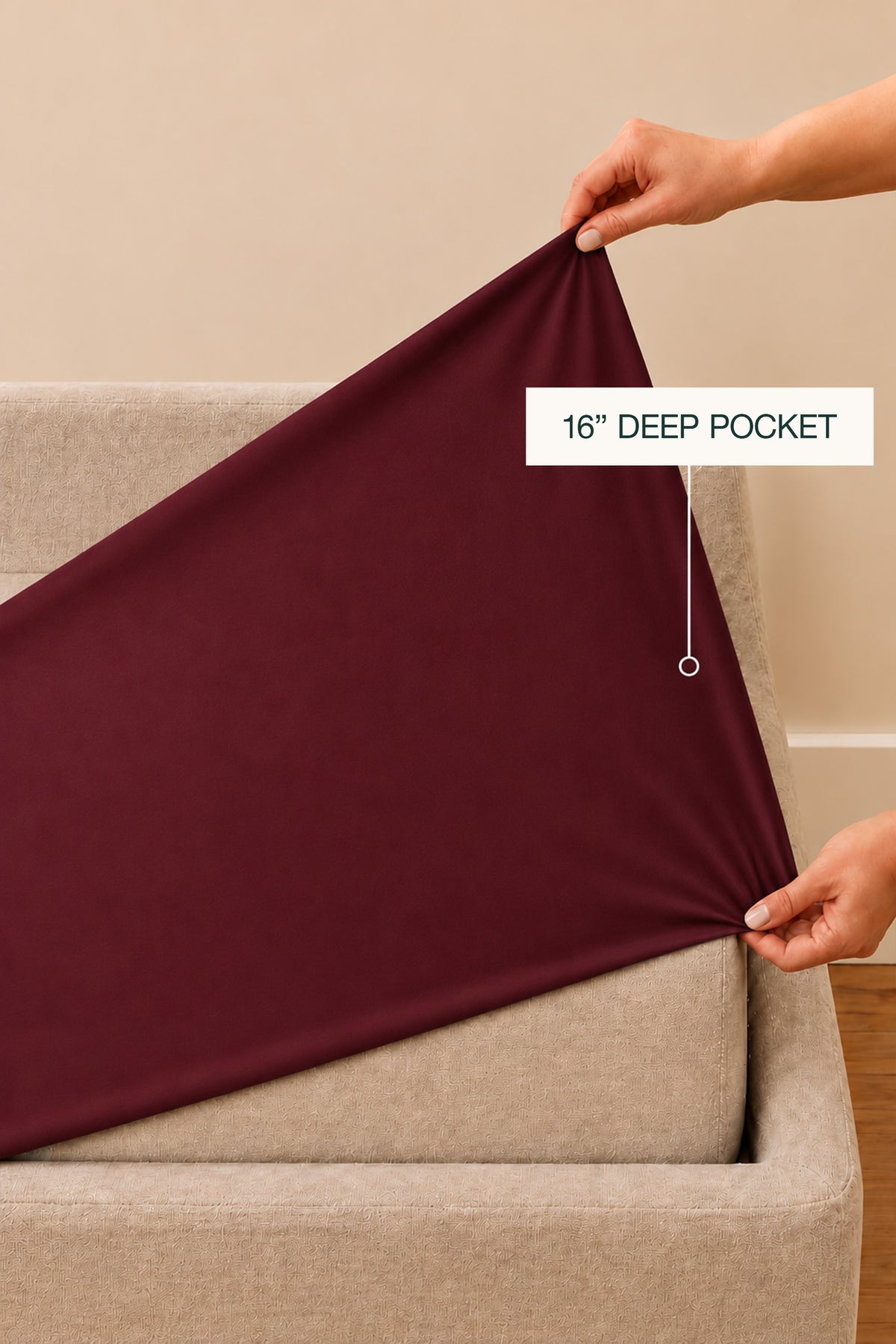 Silky Bamboo Maroon Fitted Sheet Set
