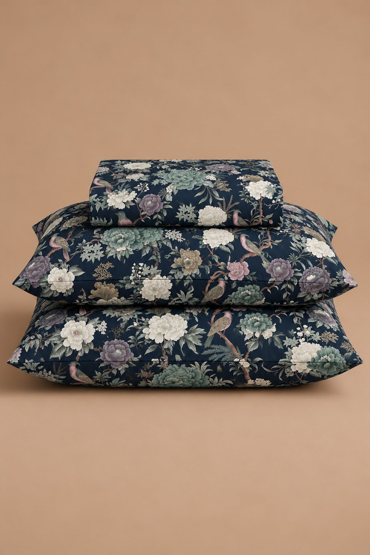 Moonflower Sateen Bed Sheet Set-Luxe T200