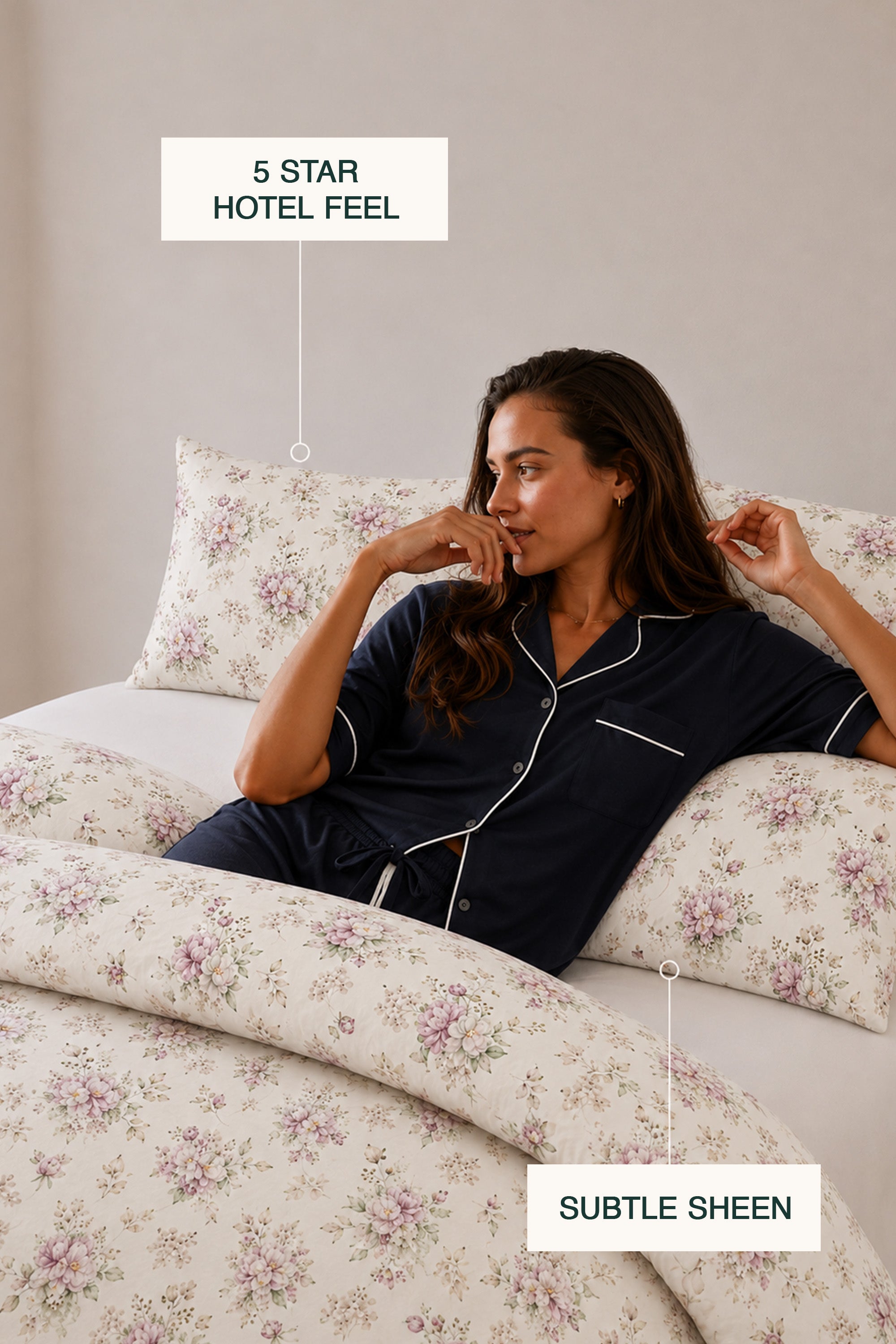 Moonlit Magnolia Sateen Duvet cover Set