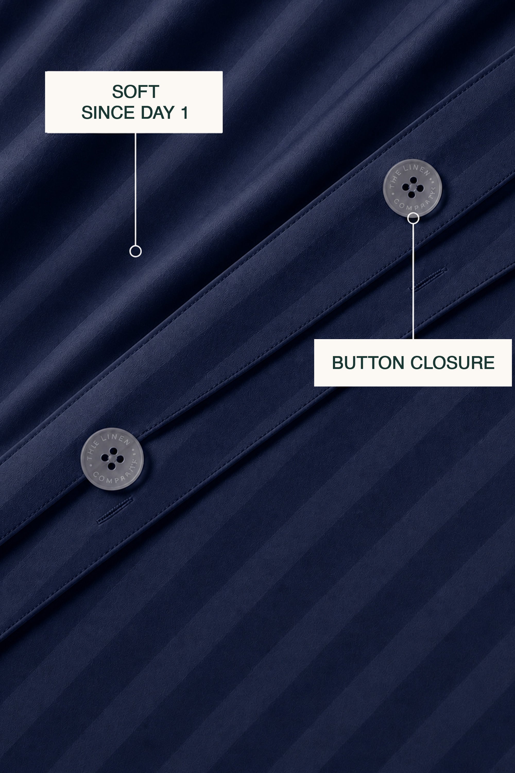 T300 Luxe Navy Striped Duvet Set