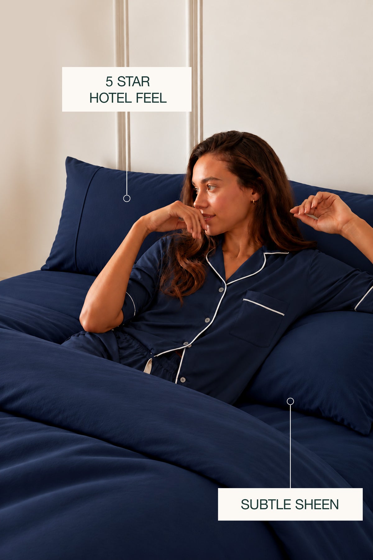 Silky Bamboo Navy Duvet Set