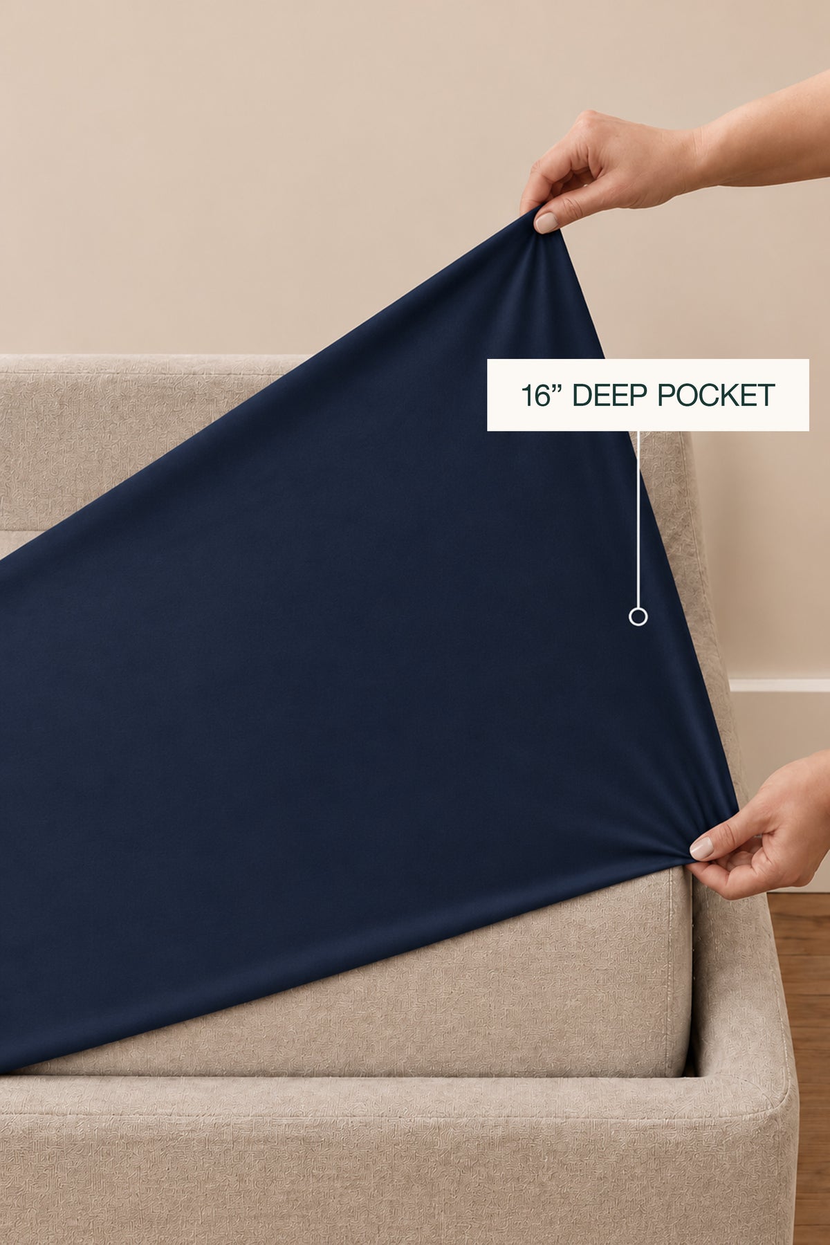 Silky Bamboo Navy Fitted Sheet Set