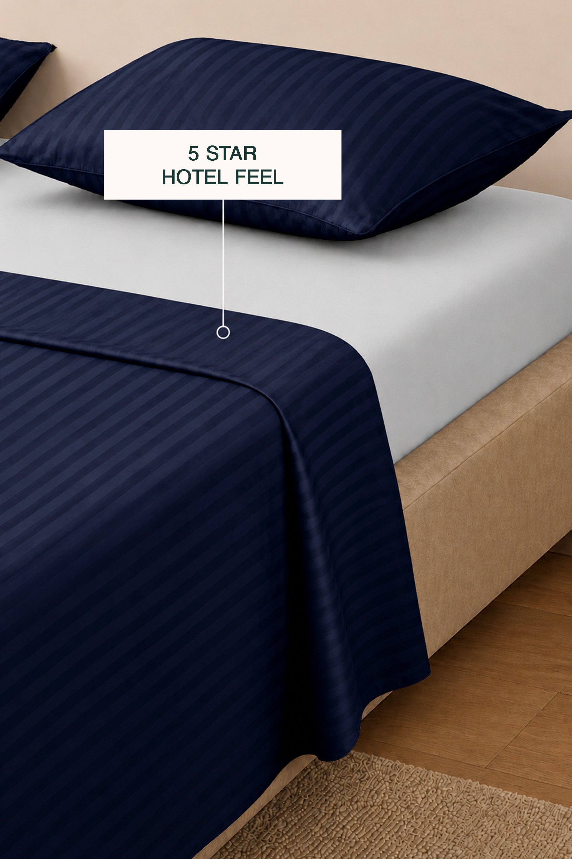 T300 Luxe Navy Striped Sheet Set